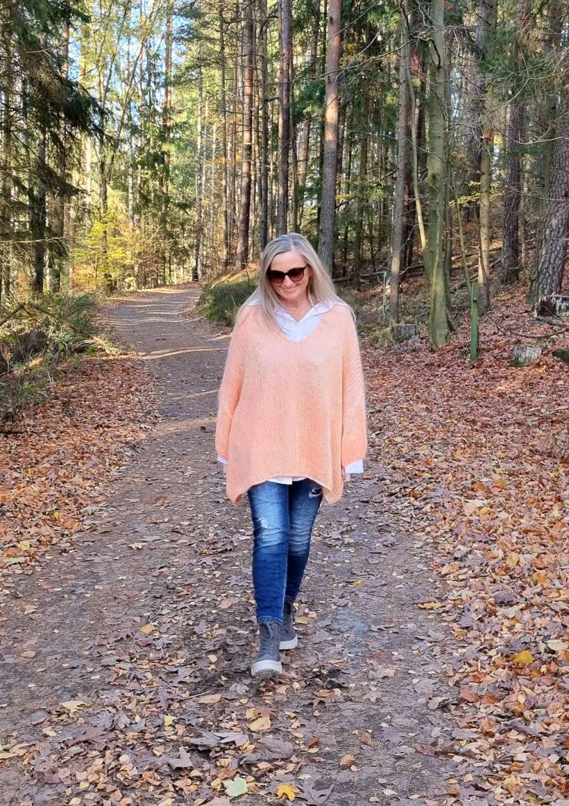 OVERSIZE KNIT SWEATER LETIZIA KORALLE 34-42/44 Made in Italy Grobstrickpullover Pullover OVERSIZE KNIT SWEATER LETIZIA KORALLE 34-42/44 Made in Italy Grobstrickpullover Pullover