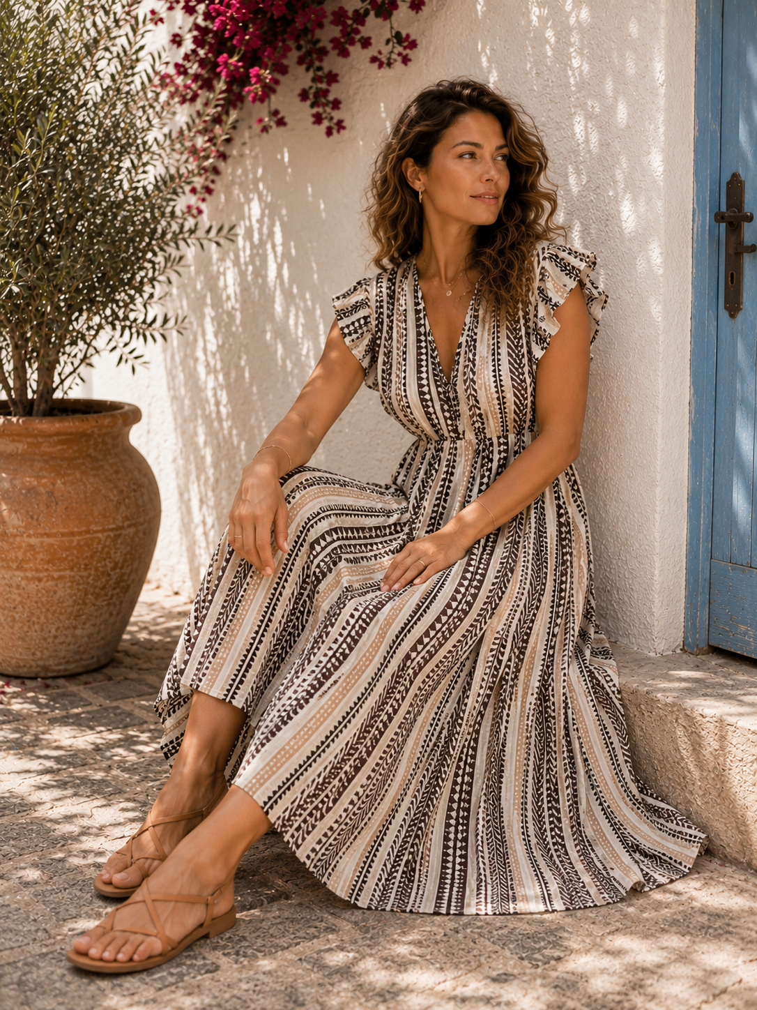 Aztek Musselin Kleid Elira Made in Italy 34-42