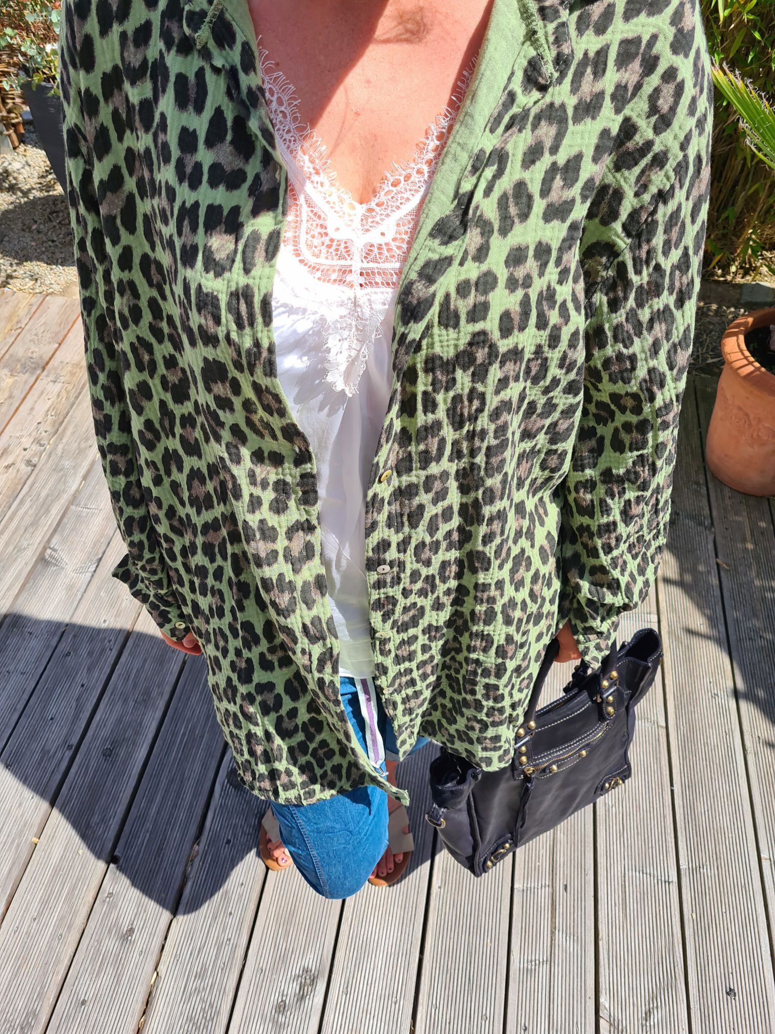 MUSSELIN OVERSIZE BLUSE SKYROS LEO KHAKI 34-42 Made in Italy Longbluse Kleid Tunika Shirt Blusenjacke MUSSELIN OVERSIZE BLUSE SKYROS LEO KHAKI 34-42 Made in Italy Longbluse Kleid Tunika Shirt Blusenjacke