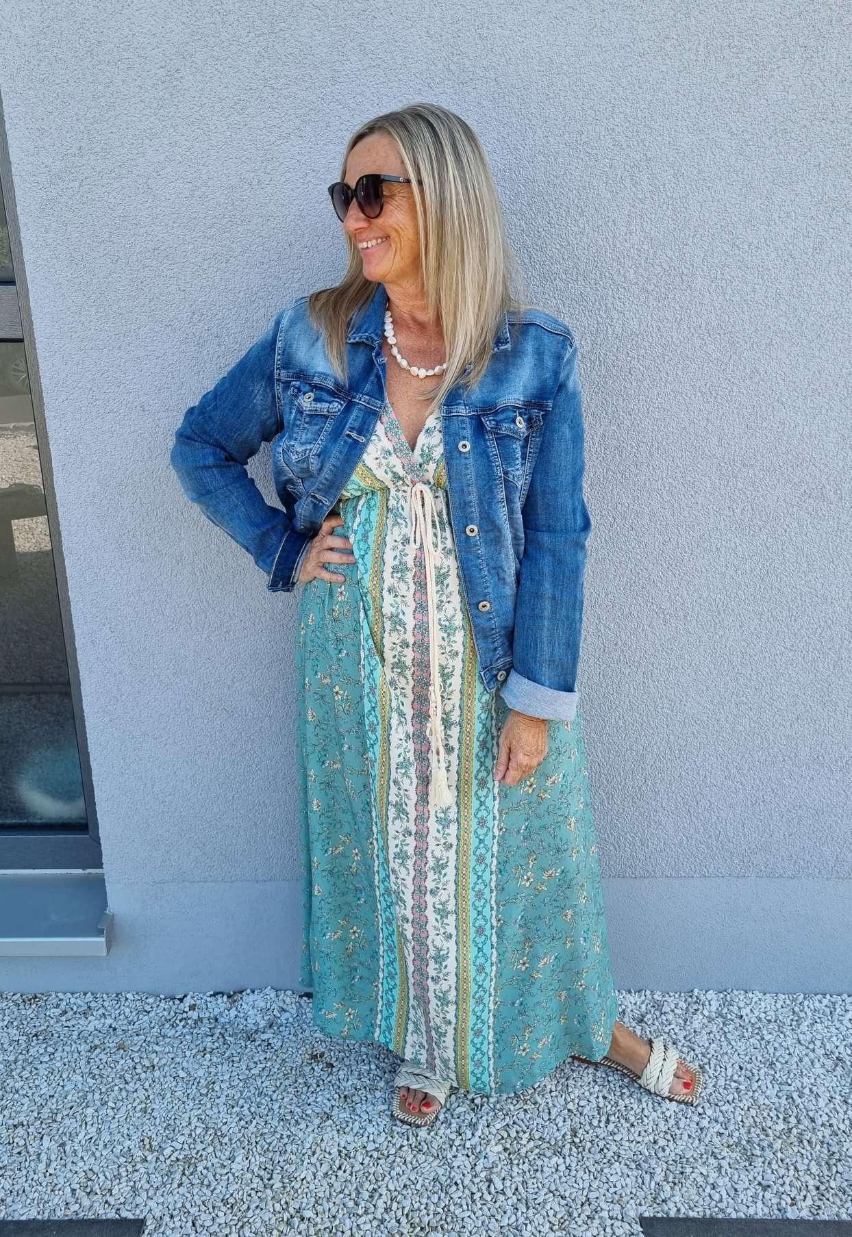 FLORAL MAXI DRESS VIVI MINT GRÜN 34-42 Made in Italy langes Sommer Kleid FLOWERS Blumen Boho FLORAL MAXI DRESS VIVI MINT GRÜN 34-42 Made in Italy langes Sommer Kleid FLOWERS Blumen Boho