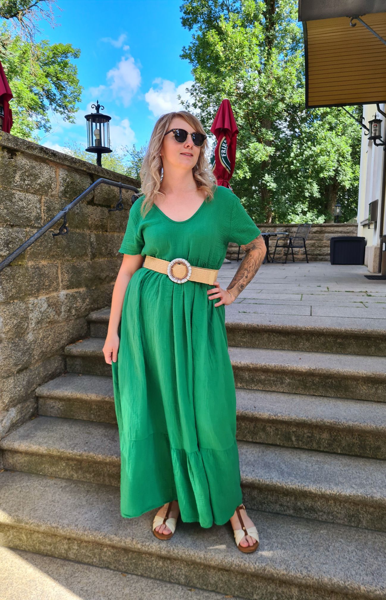 MUSSELIN TUNIKA DRESS LARISA GRÜN 34-42 Made in Italy Maxi Kleid Oversize Hängerchen MUSSELIN TUNIKA DRESS LARISA GRÜN 34-42 Made in Italy Maxi Kleid Oversize Hängerchen