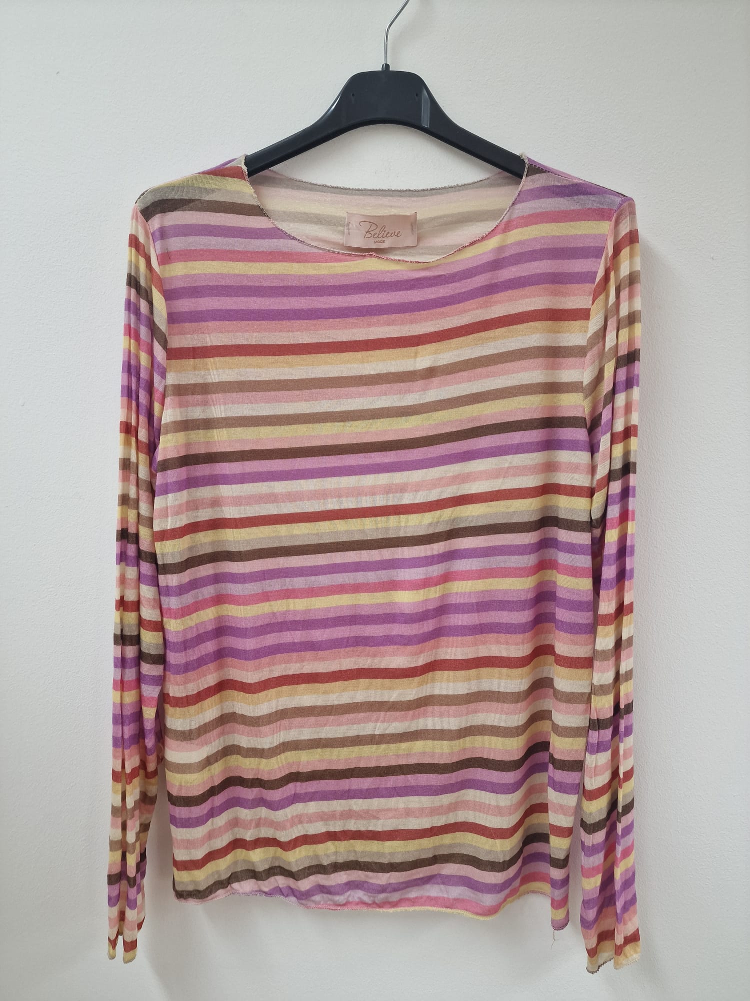 Cashmere-Shirt im Streifenlook – Made in Italy CS0087 bis ca. Gr. 42