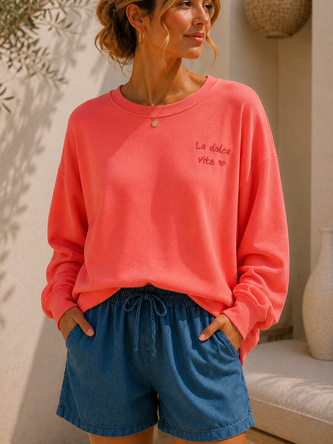 Sweater Loredana La Dolce Vita Uni Made in Itlay 34-42/44 Sommerschnapper – vom Umtausch ausgeschlossen