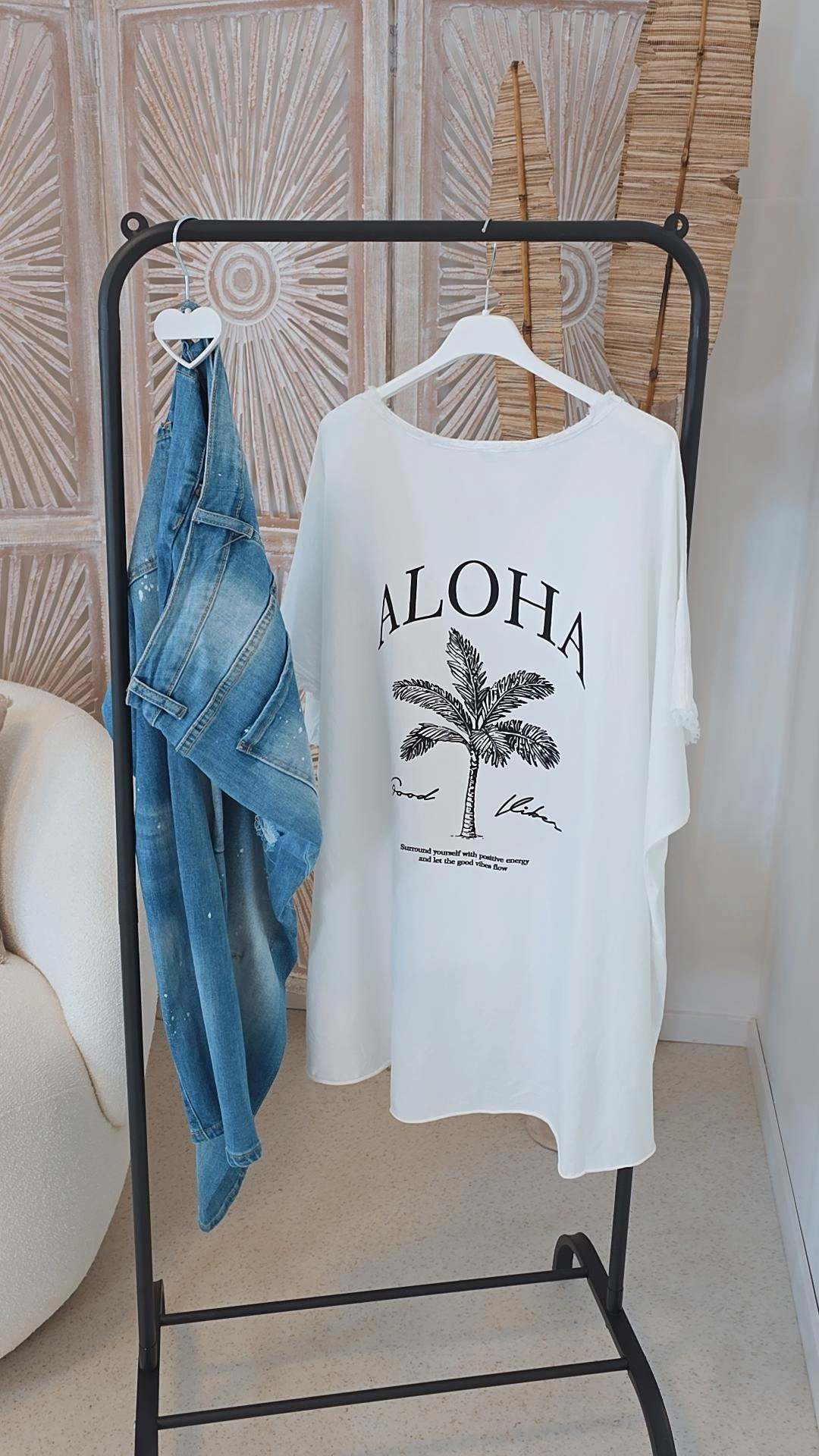 BASIC SHIRT ALOHA PALMS STONEWASHED VOKUHILA Made in Italy 34-44/46