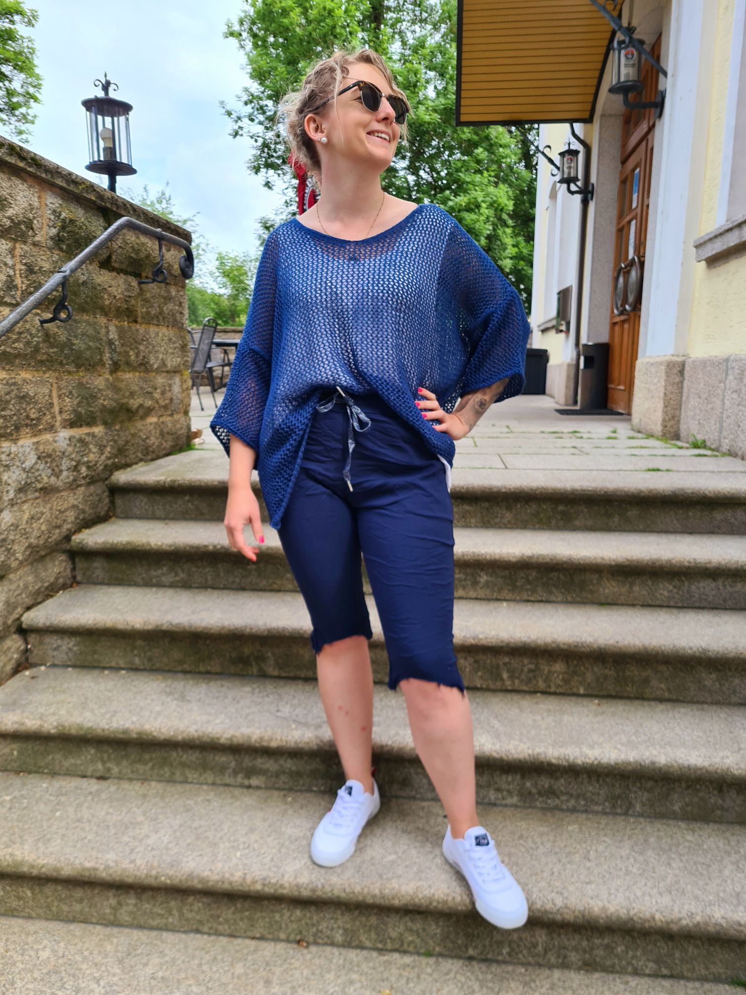 LOCHSTRICK PULLI FILIZ BLAU 32-42 Made in Italy dünner Sommer Pullover Shirt Knit Sweater LOCHSTRICK PULLI FILIZ BLAU 32-42 Made in Italy dünner Sommer Pullover Shirt Knit Sweater