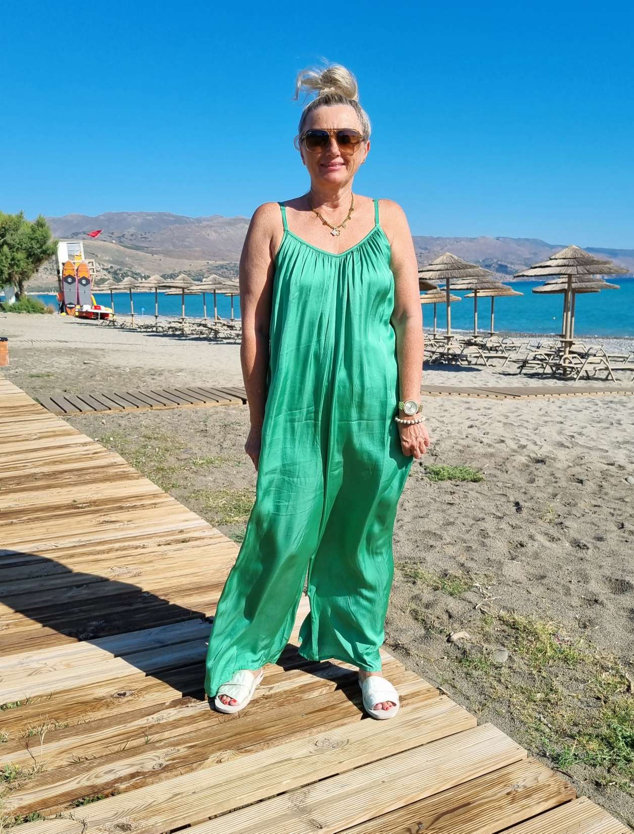 SILK JUMPSUIT PARIS GRÜN 34-42 Made in Italy Seide Overall Zweiteiler 4945 SILK JUMPSUIT PARIS GRÜN 34-42 Made in Italy Seide Overall Zweiteiler 4945