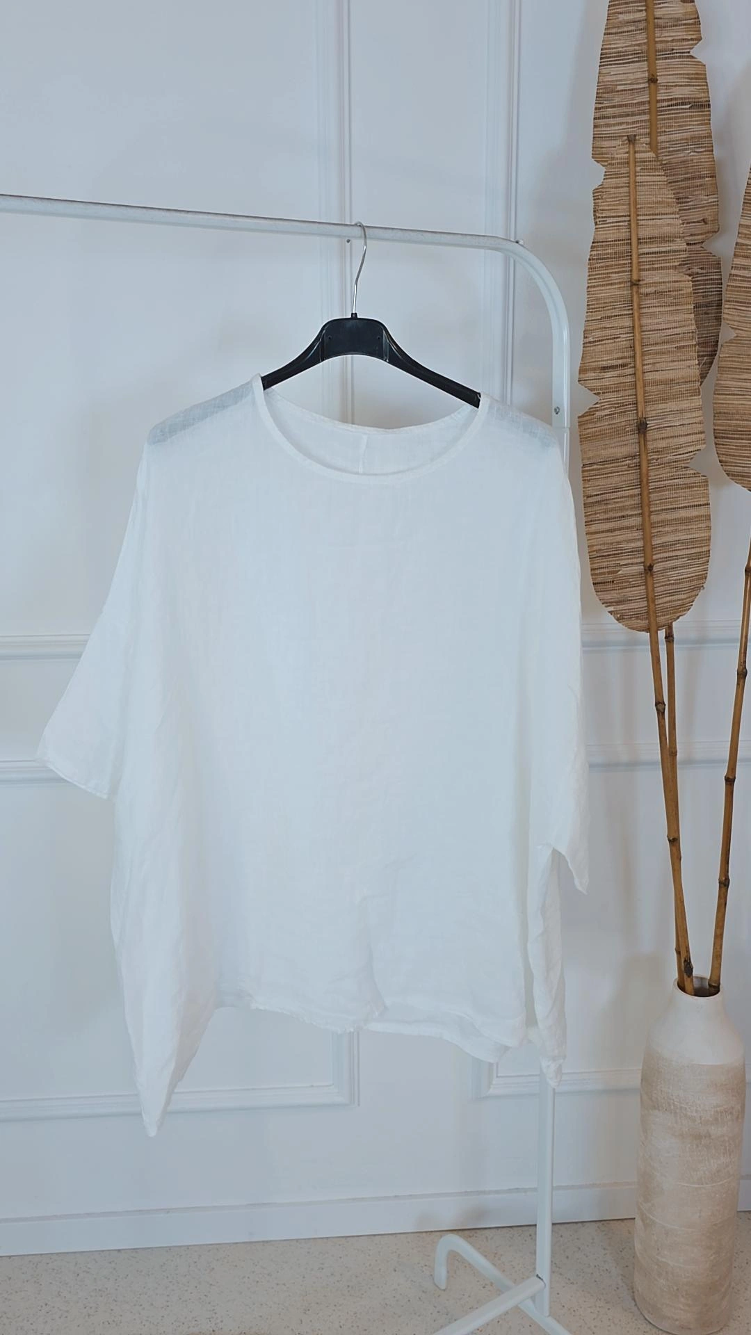LINEN BASIC T-SHIRT AMARINA Made in Italy 36-46 Leinen T-Shirt