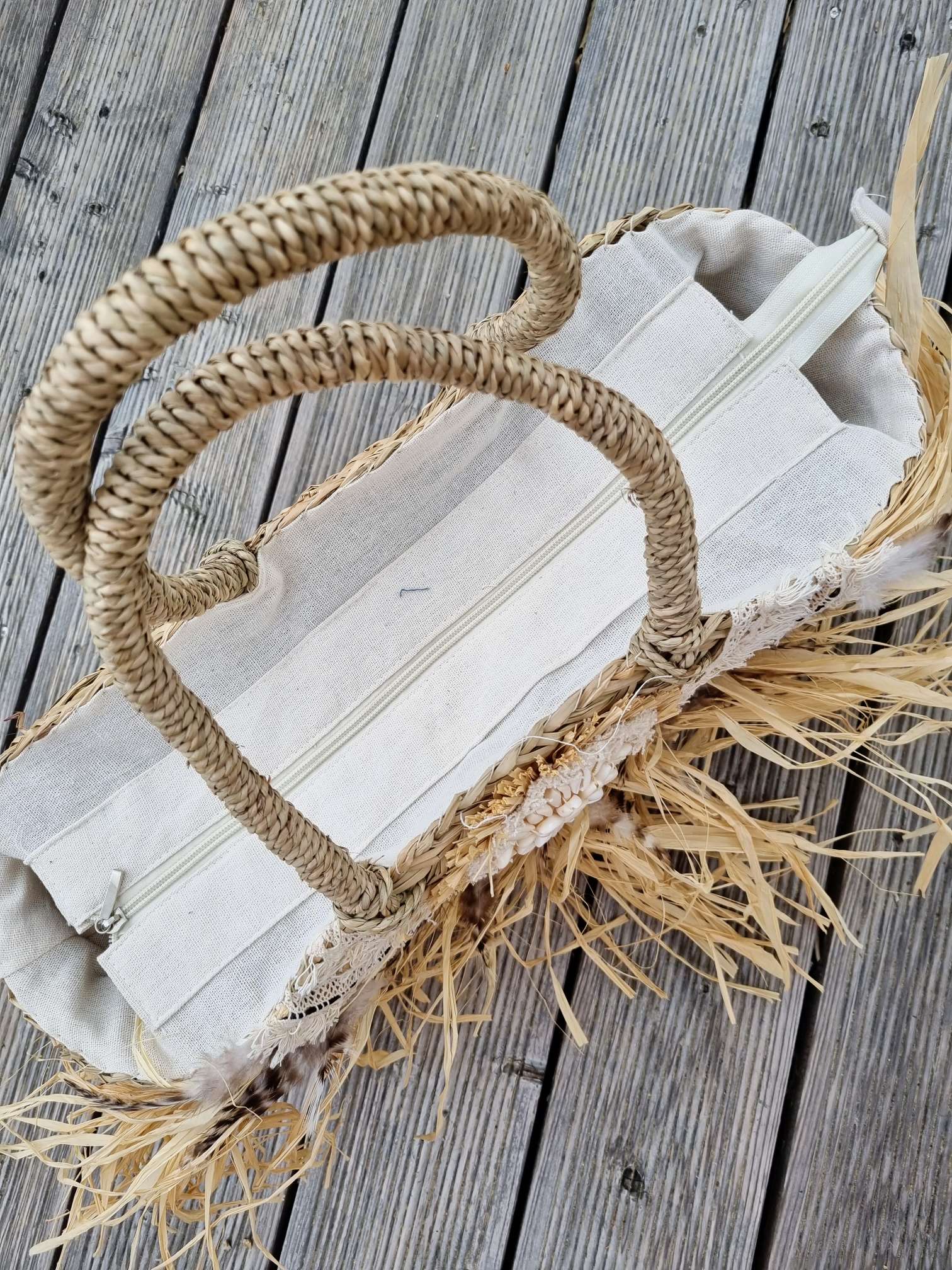 IBIZA BEACH BAG SUMMERLOVE Muscheln Details Strand Tasche Korb Federn Boho Bohemian IBIZA BEACH BAG SUMMERLOVE Muscheln Details Strand Tasche Korb Federn Boho Bohemian