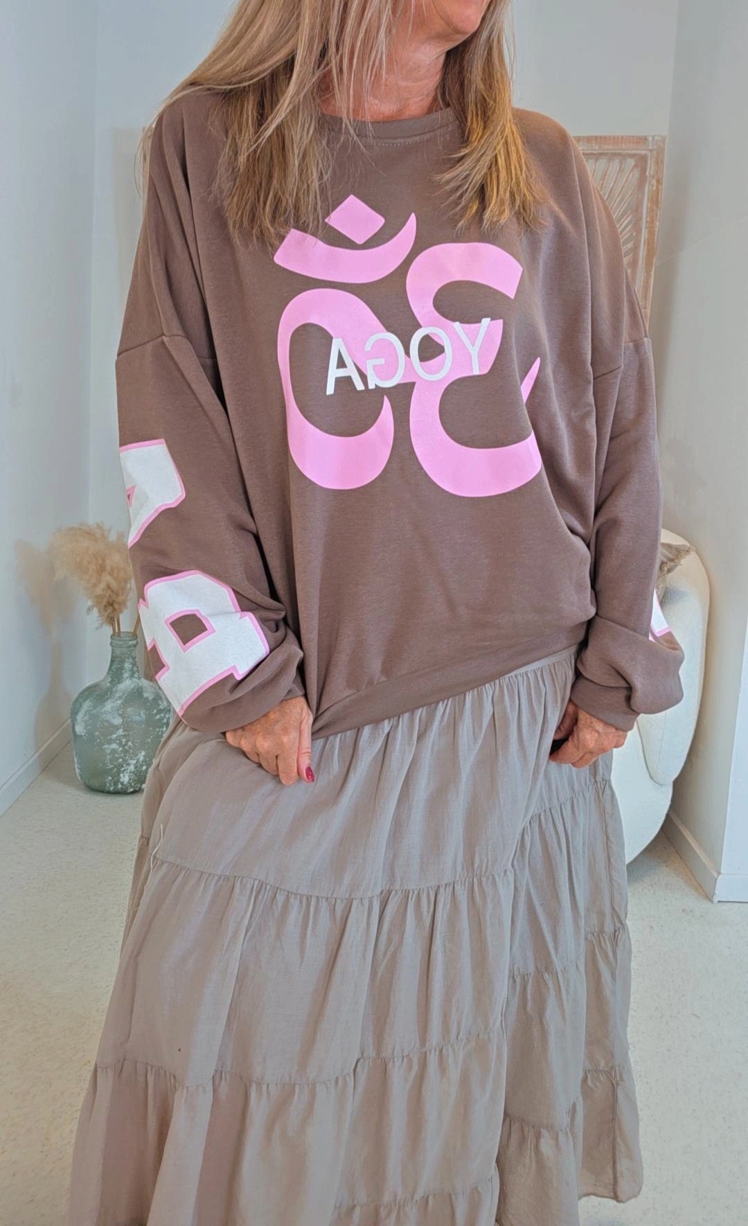 OVERSIZE SWEATER YOGA UND BALANCE Made in Italy 34-42 Sweater Sweatshirt