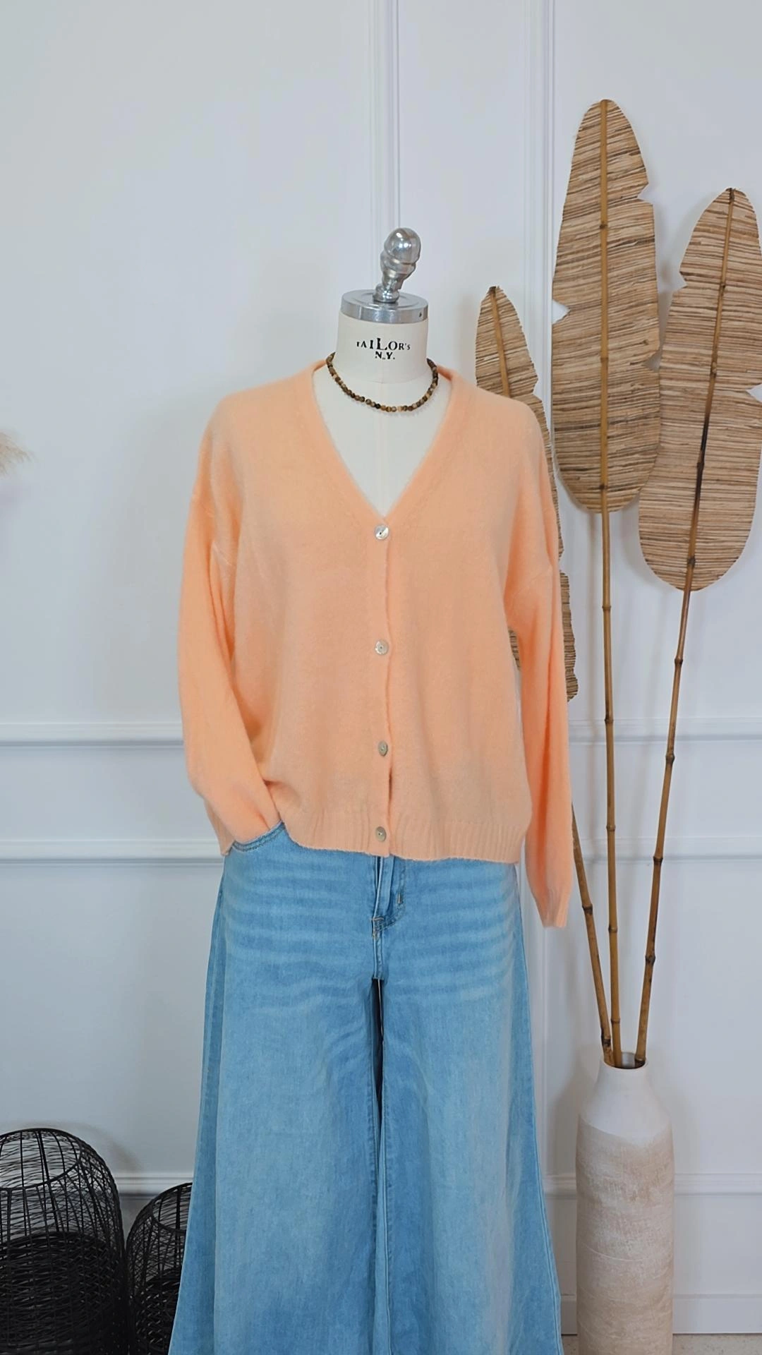 EDLER STRICK CARDIGAN OSLO Alpaka Strickjacke Made in Italy 34-42