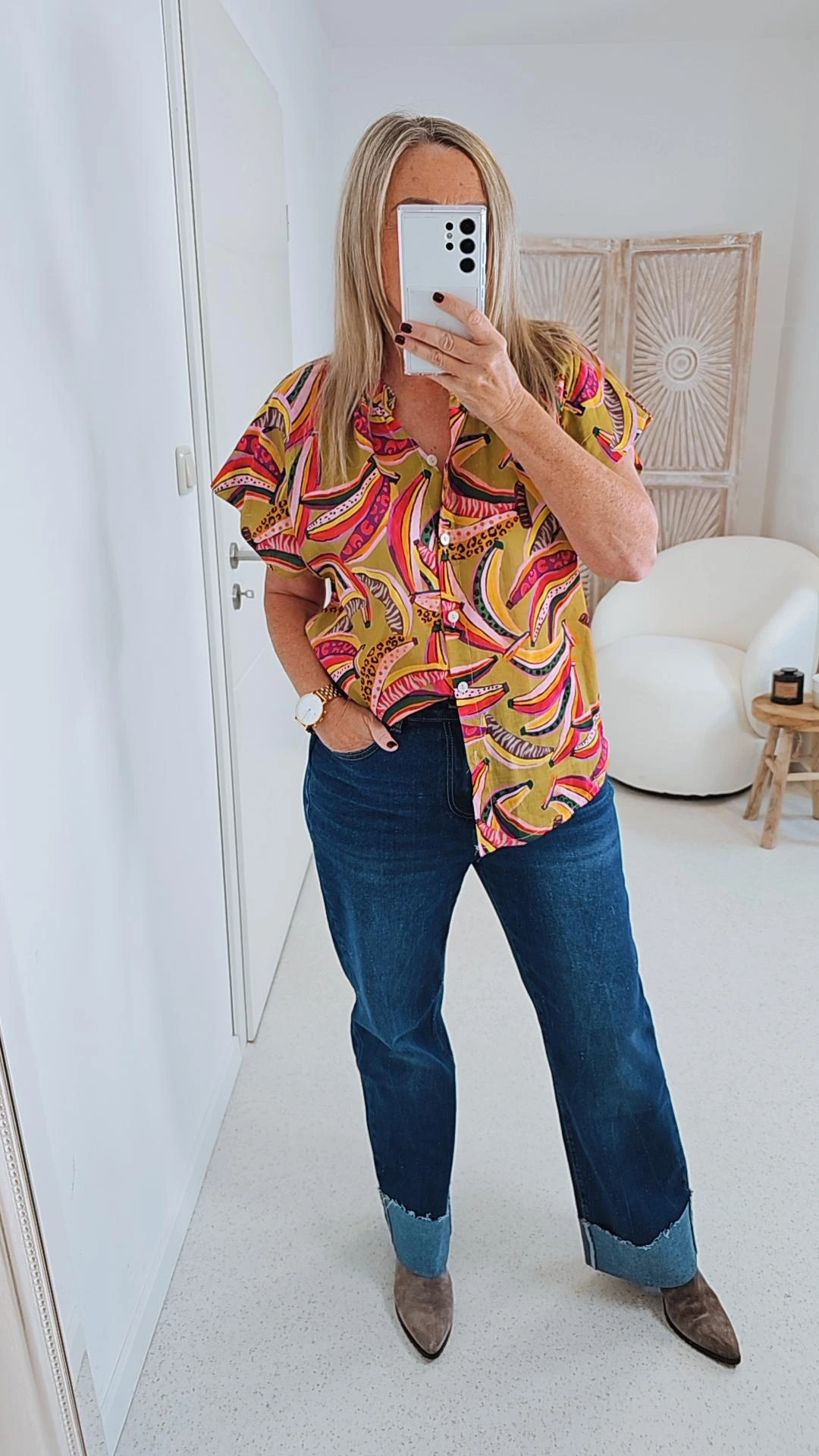 BLUSE BANANA 34-42 Made in Italy Shirt Hemd Oberteil Baumwolle