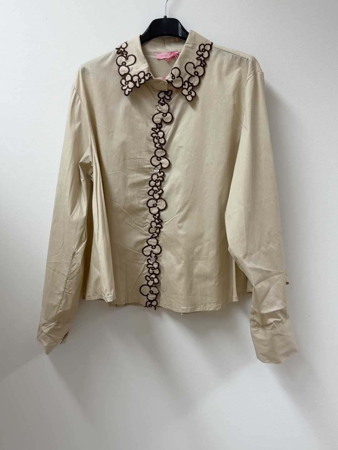 Bluse mit Blumenstickerei I B0042 I Made in Italy 34-40