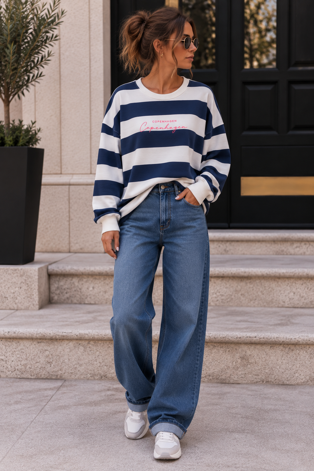 Sweatshirt Copenhagen Blockstreifen I NO. SW0072 I lässiger Oversize-Look I Made in Italy 34-42/44