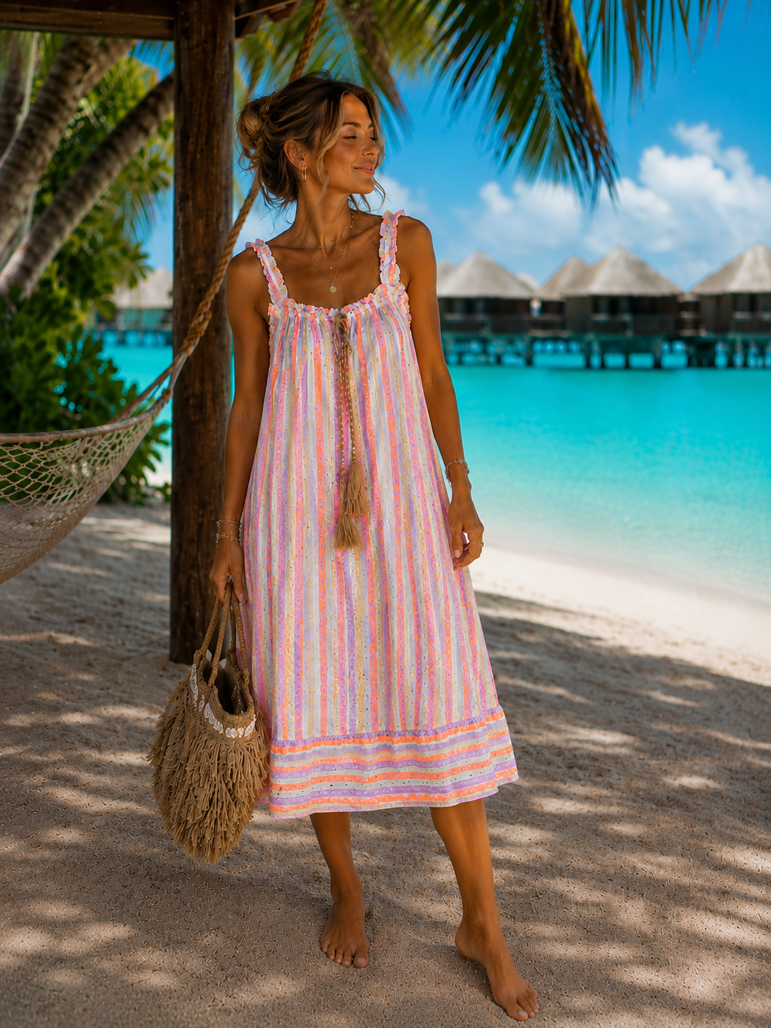 Boho Kleid Lobos Blockstreifen  Made in Italy 34-40/42