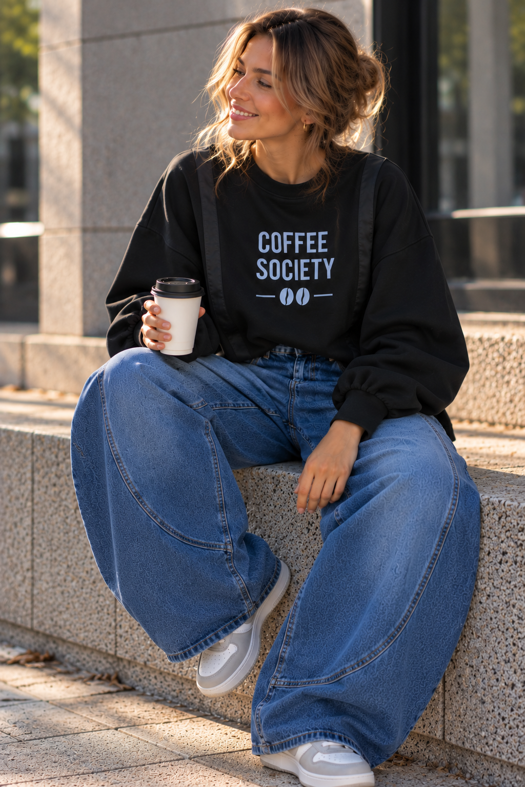 Sweatshirt aus Butterstoff COFFEE SOVIETY SW0177 I Made in Italy 34-42/44