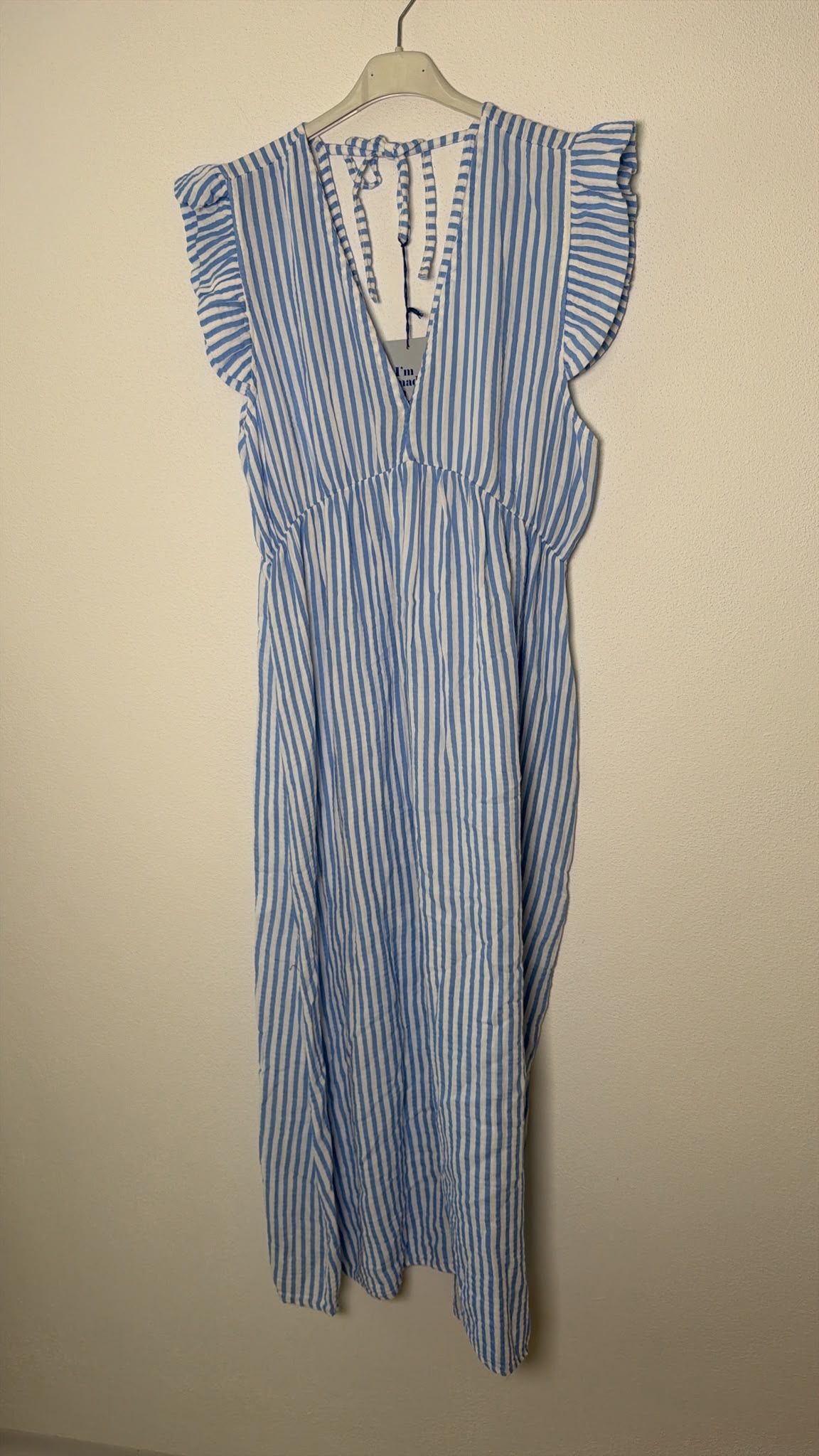 MUSSELIN KLEID ZOE STRIPES 34 - 42 Made in Italy ärmellos Rüsche
