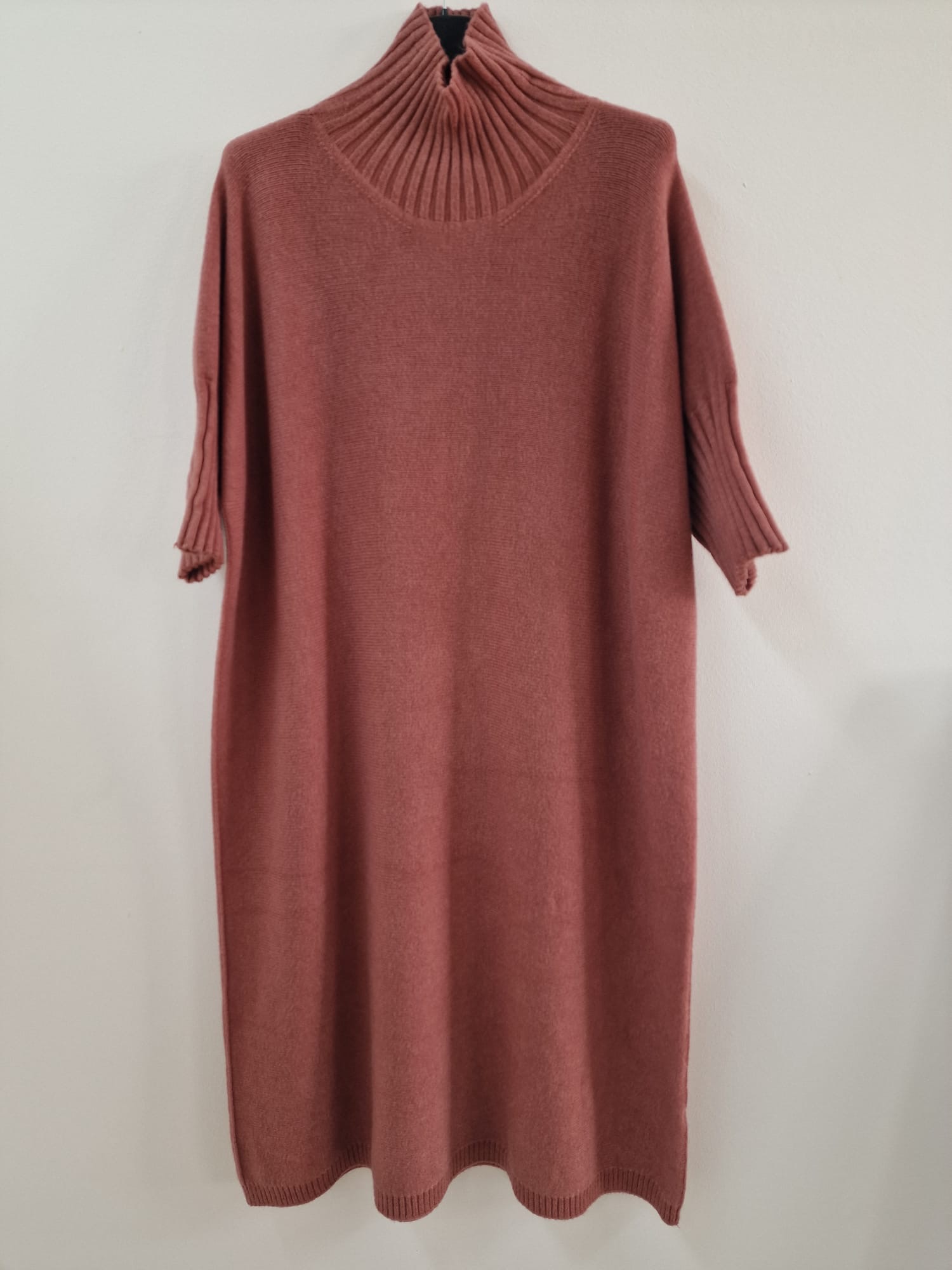 Strickkleid mit Stehkragen Uni SK0018 I Made in Italy 34-44