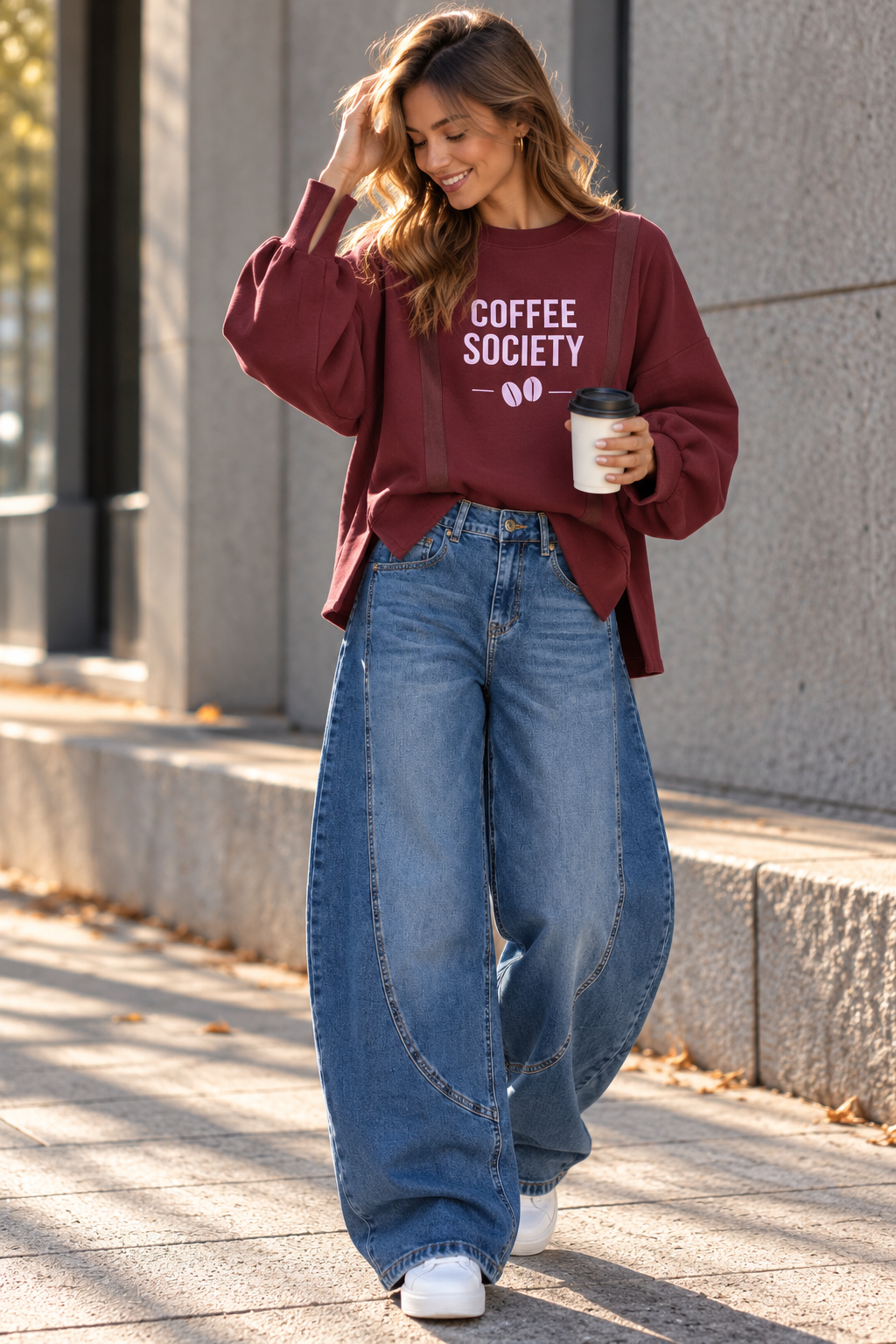 Sweatshirt aus Butterstoff COFFEE SOVIETY SW0177 I Made in Italy 34-42/44