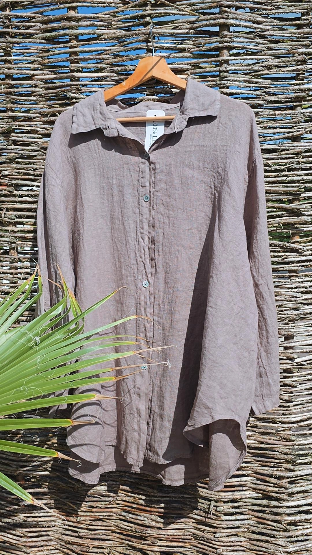 LINEN BLOUSE CRISTINA UNI Made in Italy 34-46/48 Leinen Bluse