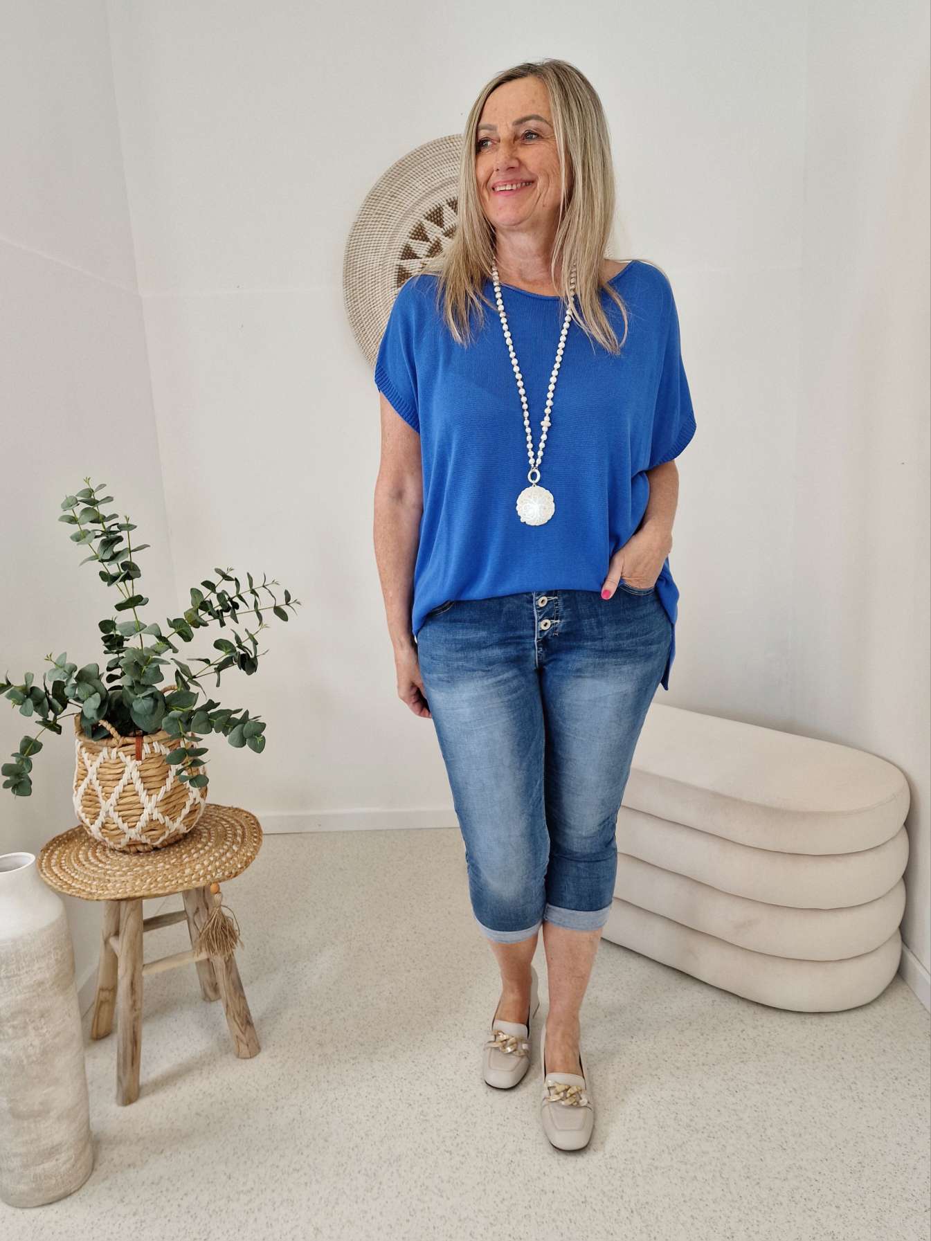 CAPRI HOSE JEANS SHORTS NELE Made in Italy  7/8 Denim Hose Variantenartikel