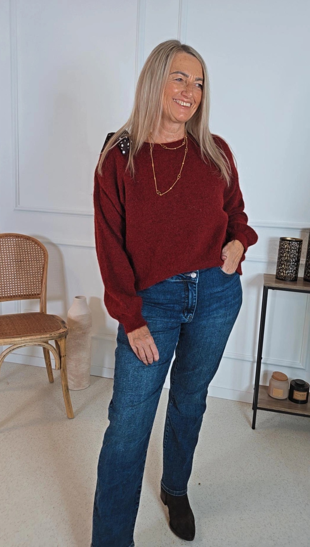 COZY KNIT SWEATER MACY Schleife Made in Italy 34 -44 Strick Pullover