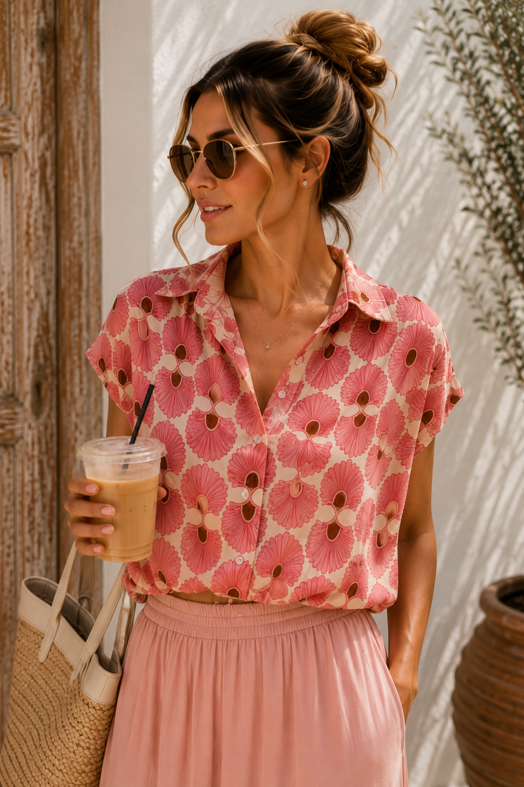 Cropped-Bluse Solea Ballonbluse Made in Italy Gr. 34-42