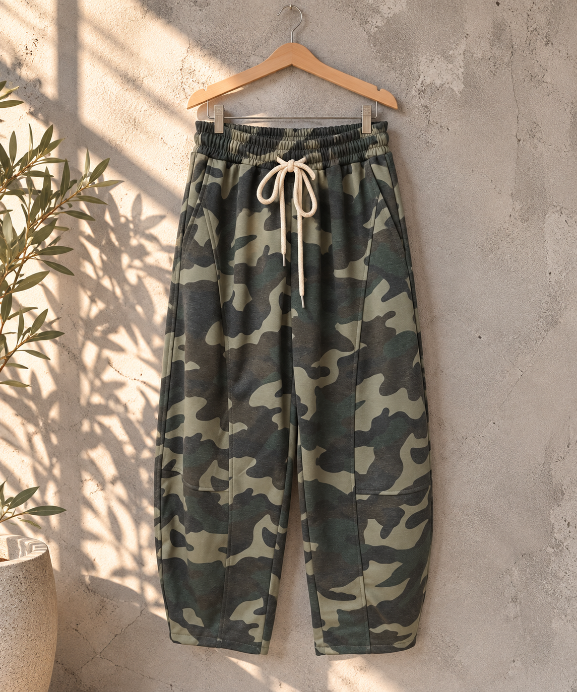 Ballon-Jogpant Amaris CAMOULFAGE HO0124 – lässige Basic Pants für jeden Tag Made in Italy 34-42/44