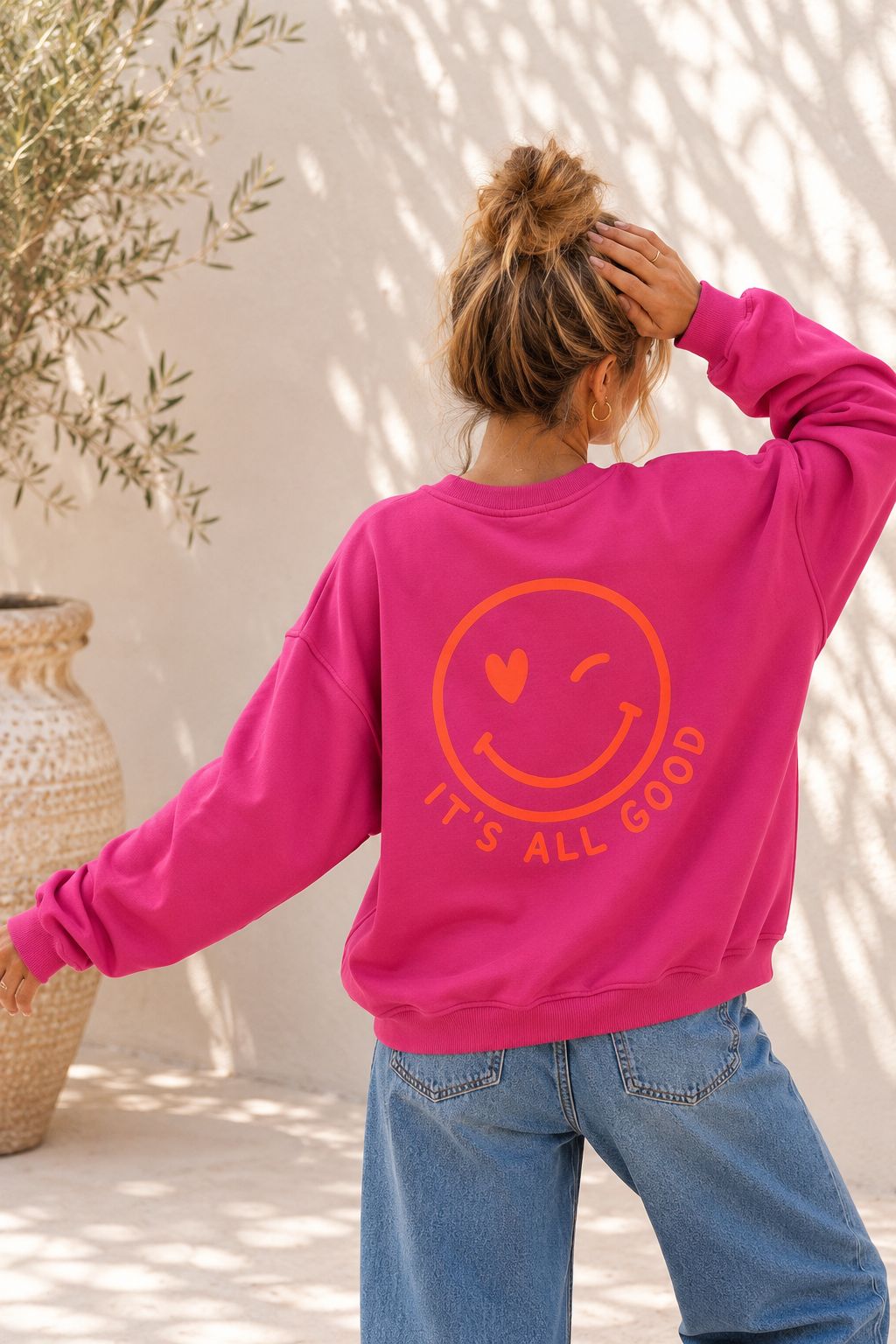 Sweatshirt „Happy Vibes NINA“ – Made in Italy