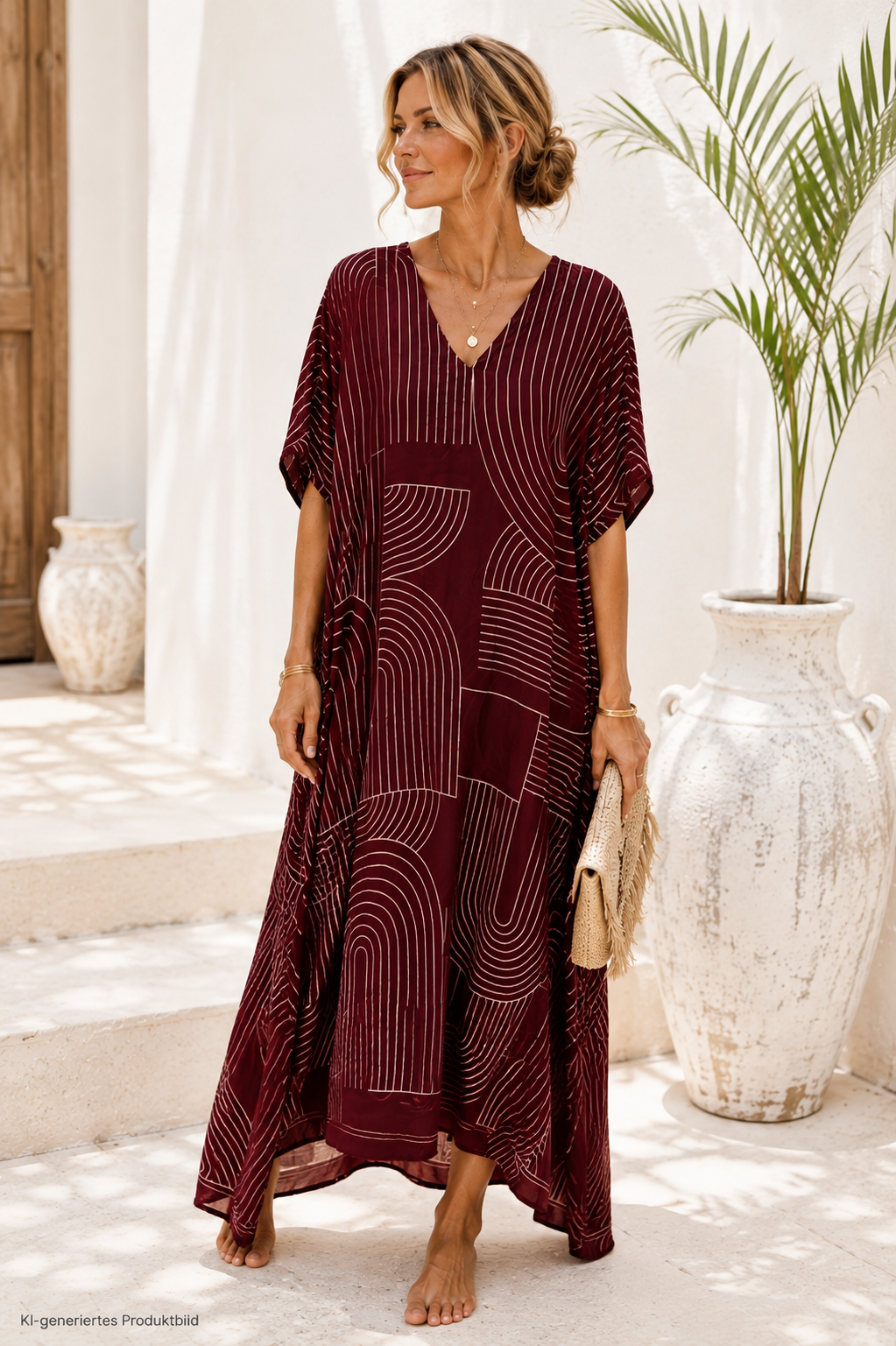 Maxi-Kleid Viskose-Seidenkleid Vanessa Made in Italy Gr. 34-42/44