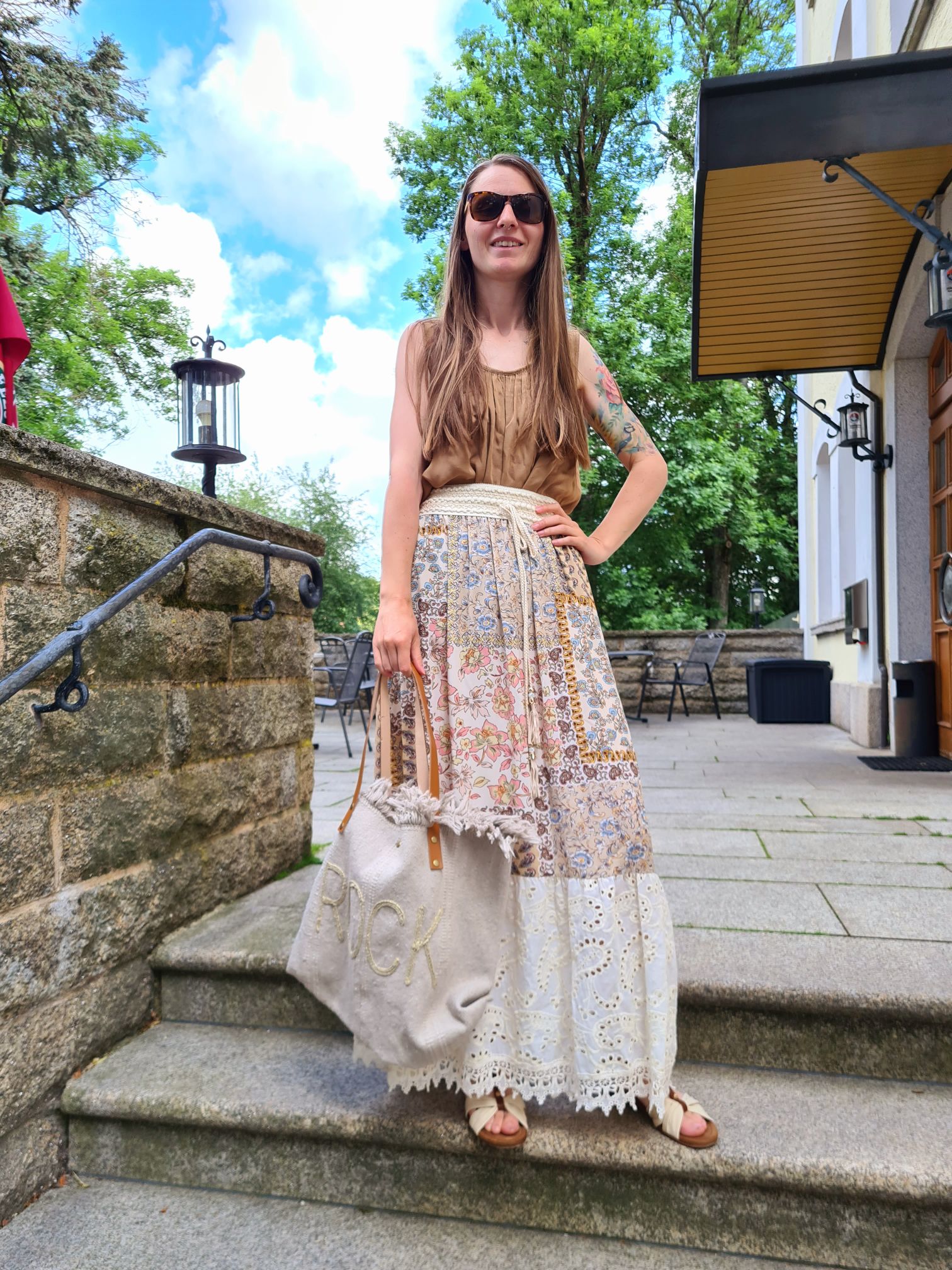BOHO SKIRT SAMOS BEIGE 34-40 Made in Italy Maxi Rock Bohemian Damenrock Lochstickerei BOHO SKIRT SAMOS BEIGE 34-40 Made in Italy Maxi Rock Bohemian Damenrock Lochstickerei