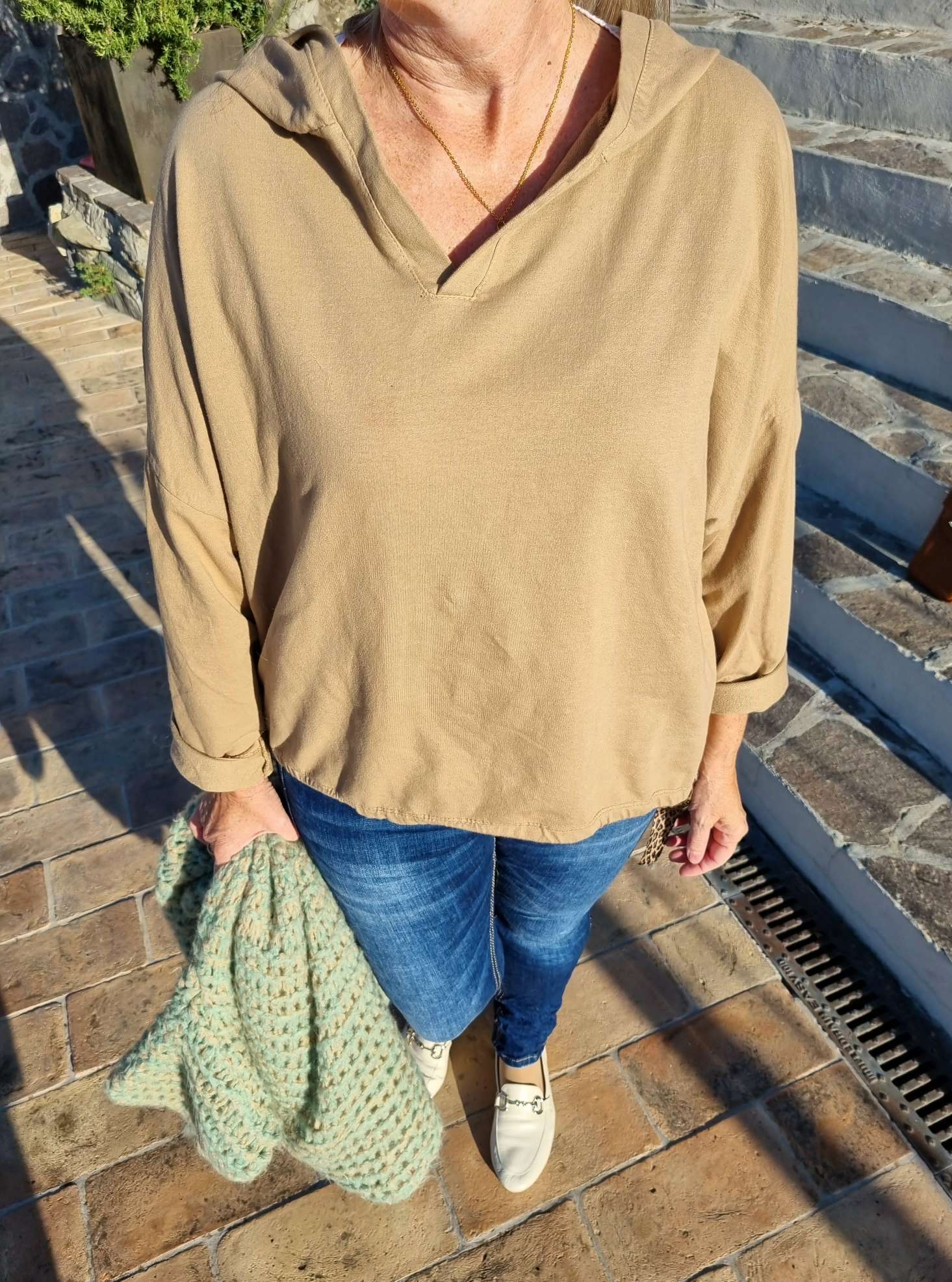 HOODIE NAOMI CAMEL Sweater Kapuze Made in Italy 34-42 Longsleeve Pullover LEO Leopard HOODIE NAOMI CAMEL Sweater Kapuze Made in Italy 34-42 Longsleeve Pullover LEO Leopard