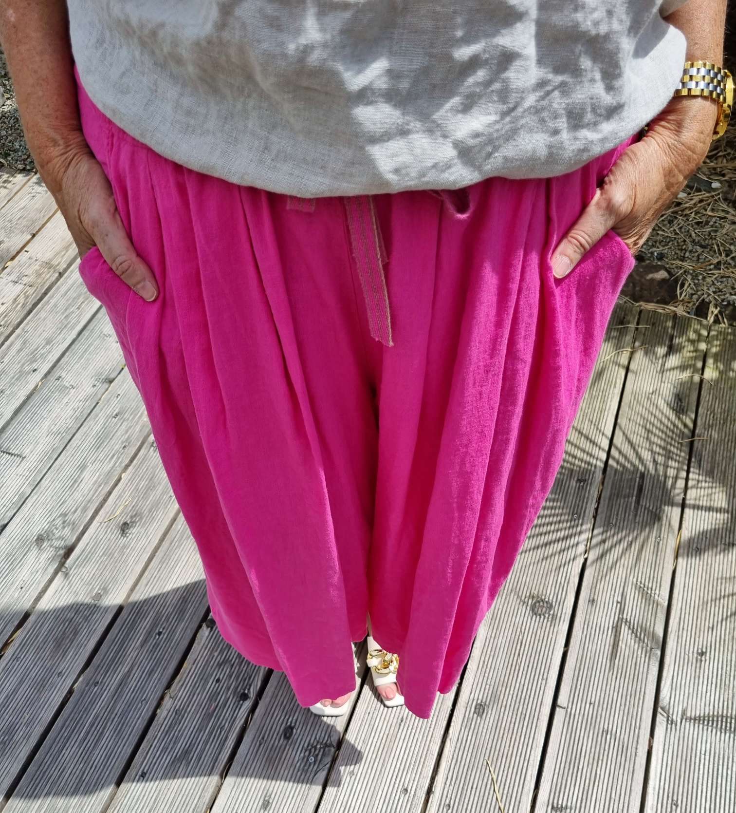LINEN JOGPANT LISA PINK 34-40 CULOTTE Made in Italy Leinen Hose PANT Sommerhose Hosenrock LINEN JOGPANT LISA PINK 34-40 CULOTTE Made in Italy Leinen Hose PANT Sommerhose Hosenrock