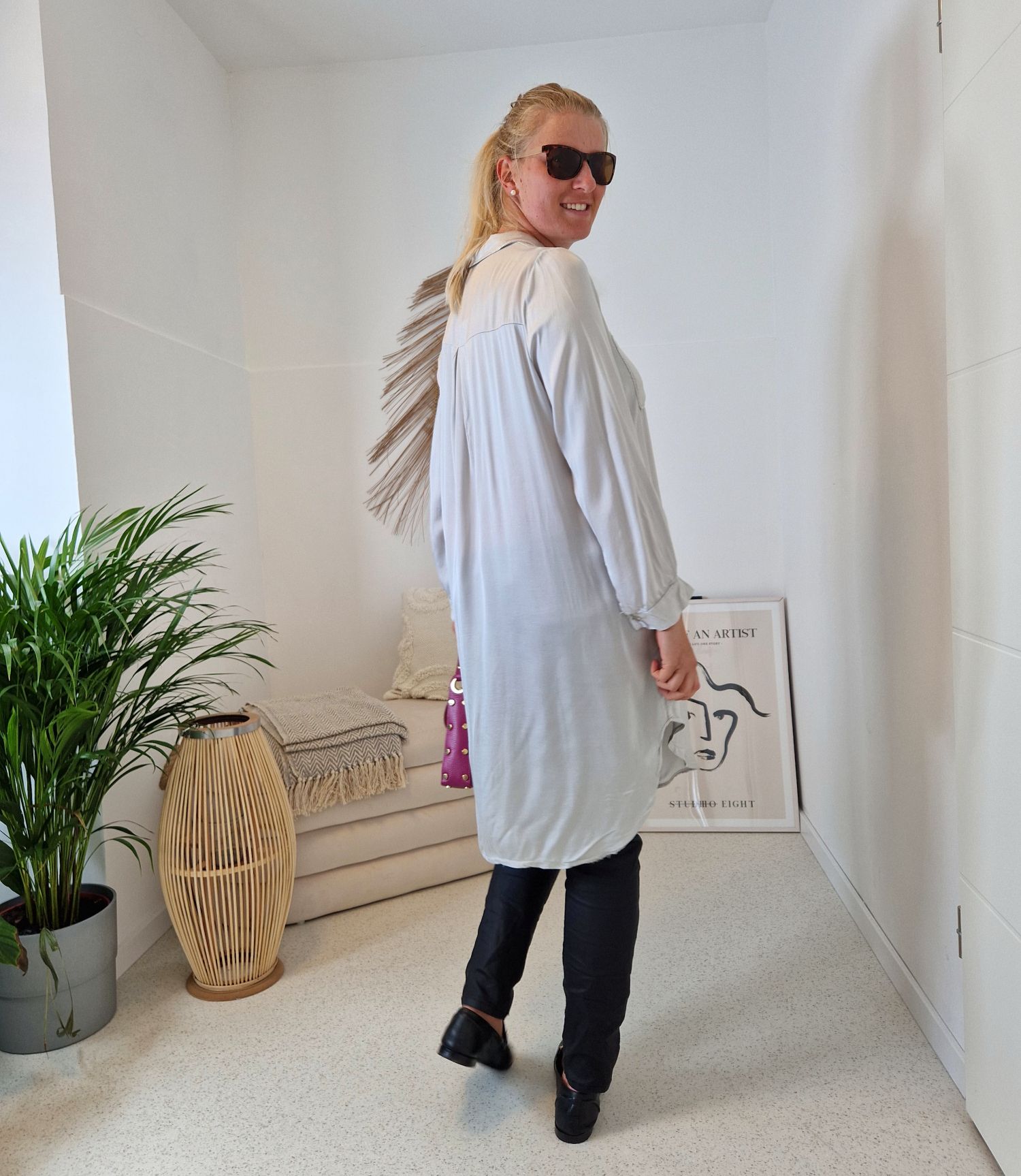 LONG BLUSE VICKY CREME 34-40 Made in Italy Oversize Hemd Kleid LONG BLUSE VICKY CREME 34-40 Made in Italy Oversize Hemd Kleid