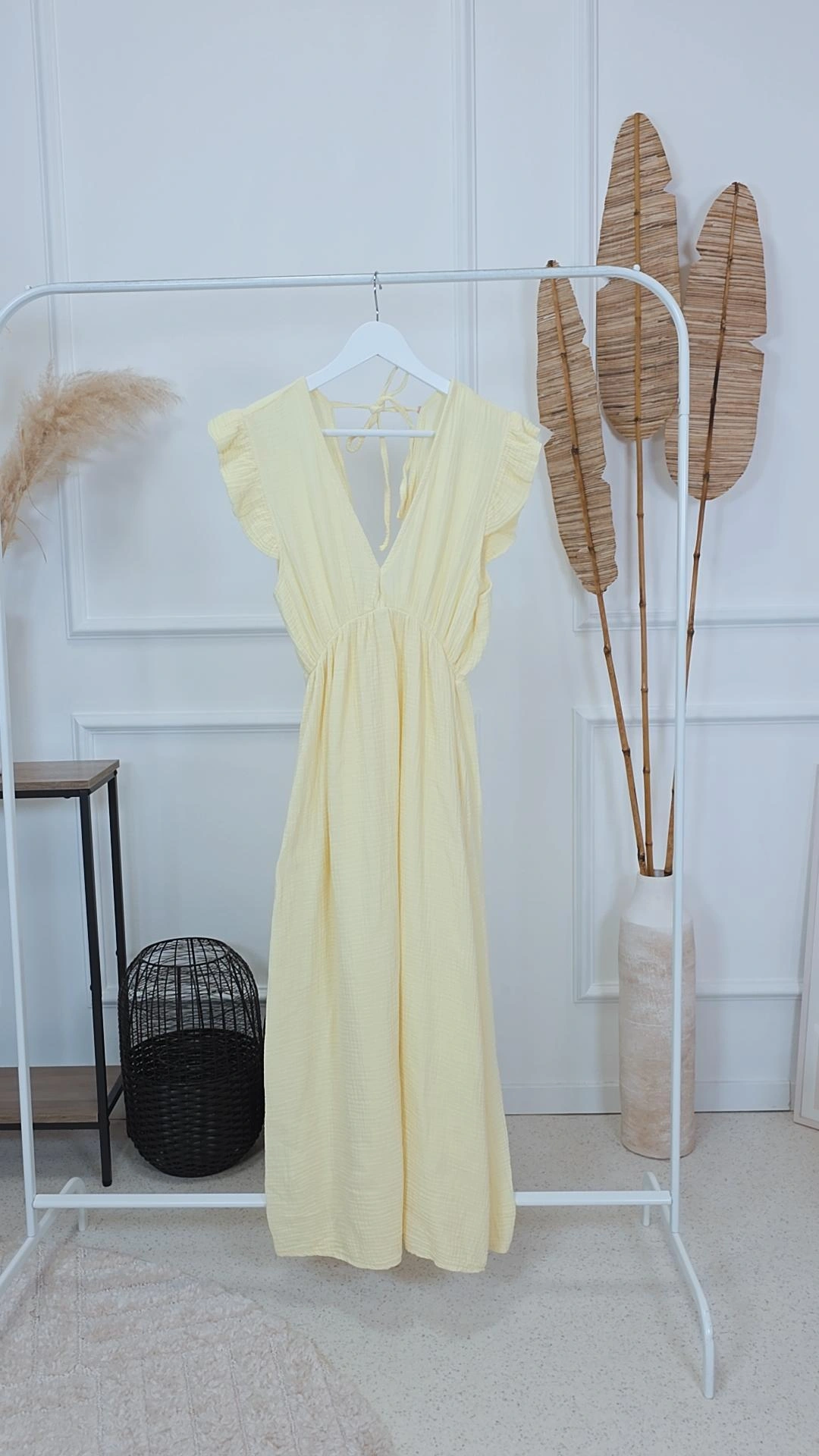 MUSSELIN KlEID ZOE BIANCO MIA 34 - 42 Made in Italy ärmellos Rüsche 