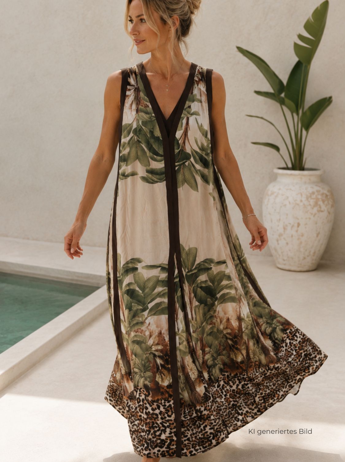 Kleid „Tavira“ – Tropical Silk Dress 🌿  – Made in Italy Gr. 34-42/44