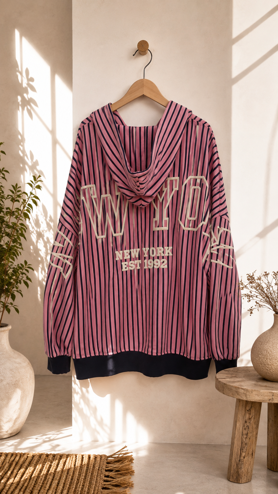 Hoodie Evania – New York Vibes im Streifen-Look Made in Italy 34-42/44