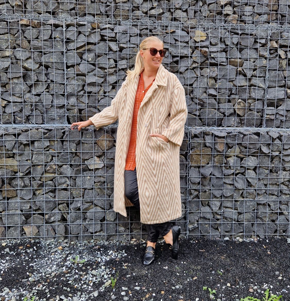 WOLL MANTEL MERLE STRIPES BEIGE 36-42 Made in Italy Winter Jacke Fleece Mantel COAT WOLL MANTEL MERLE STRIPES BEIGE 36-42 Made in Italy Winter Jacke Fleece Mantel COAT