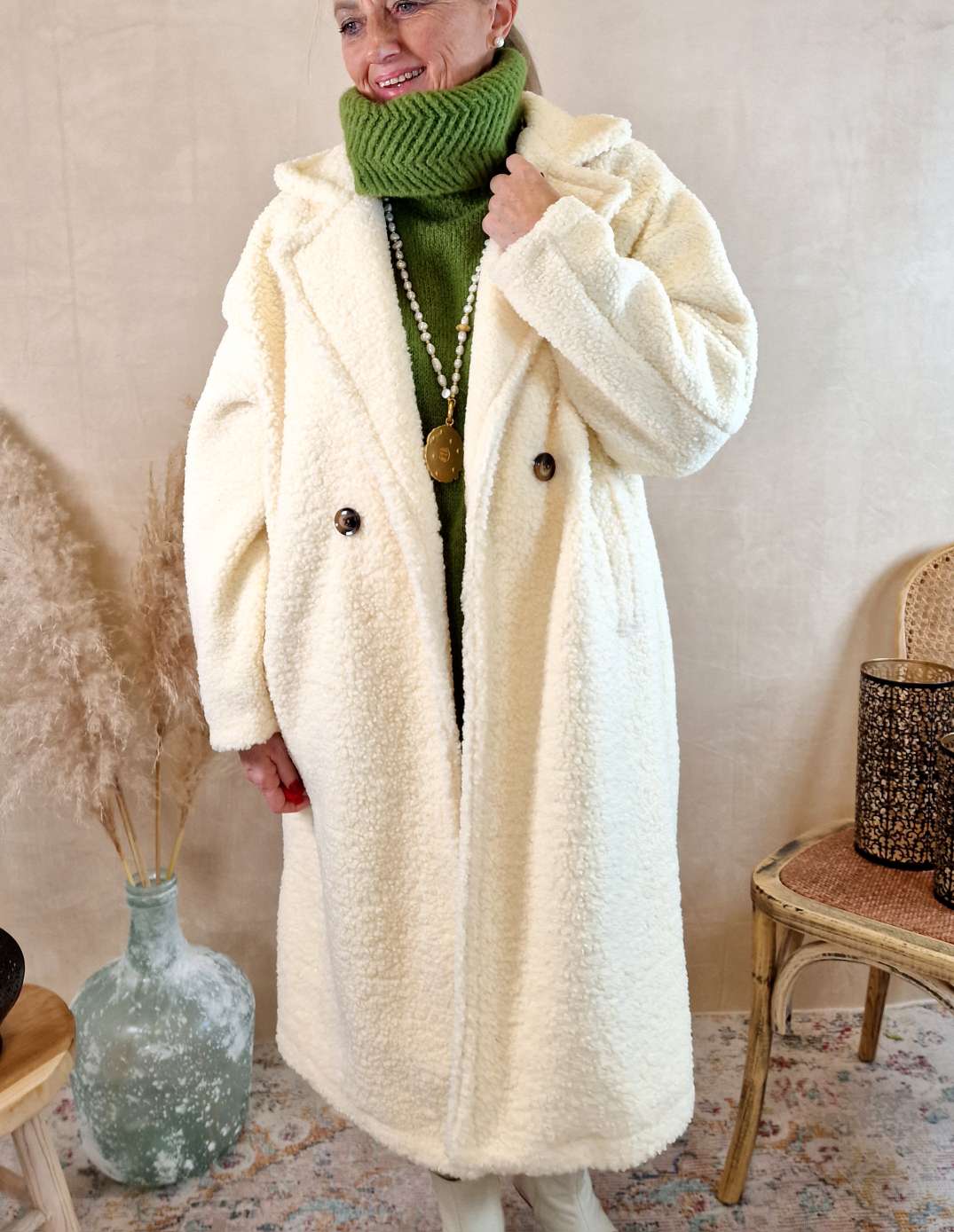 TEDDY MANTEL NEAPEL CREME 34-42 Made in Italy Winter Mantel COAT TEDDY MANTEL NEAPEL CREME 34-42 Made in Italy Winter Mantel COAT