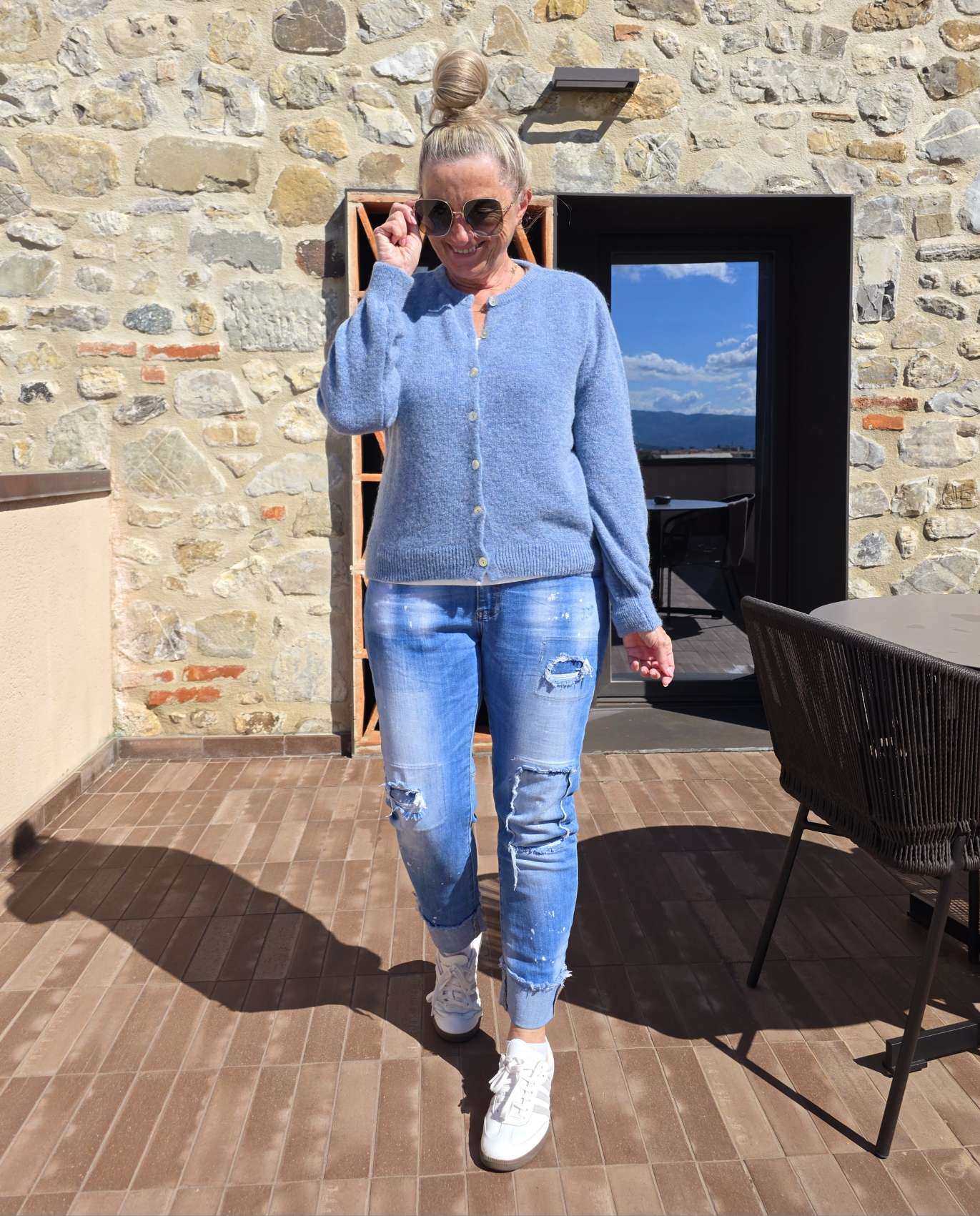 EDLER STRICKCARDIGAN XENIA Alpaka Made in Italy Größe 34 - kleine 42