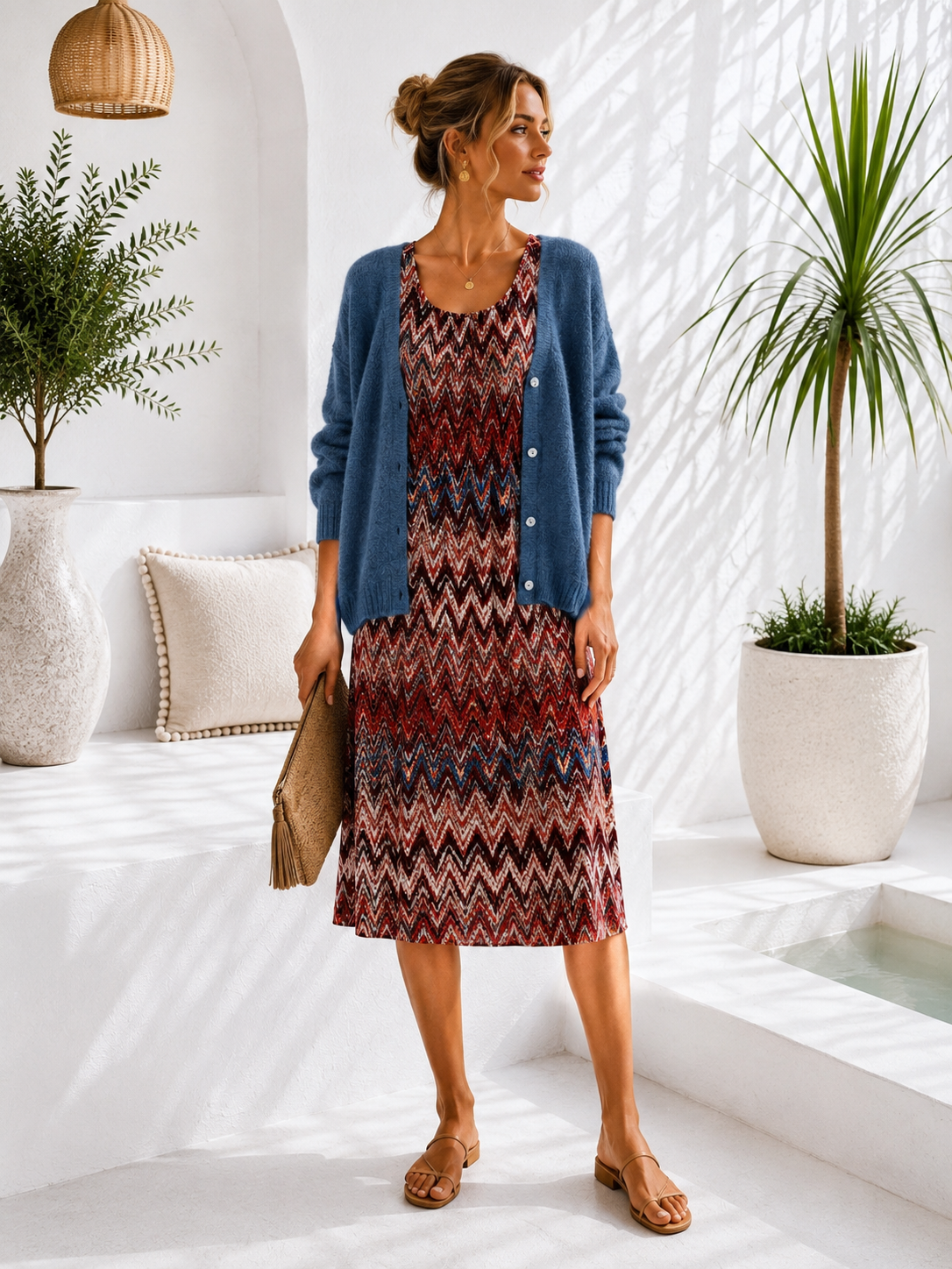 Kofferstoff Kleid Martina – Sommerkleid mit Orientalischen Print Made in Italy Gr, 34-42