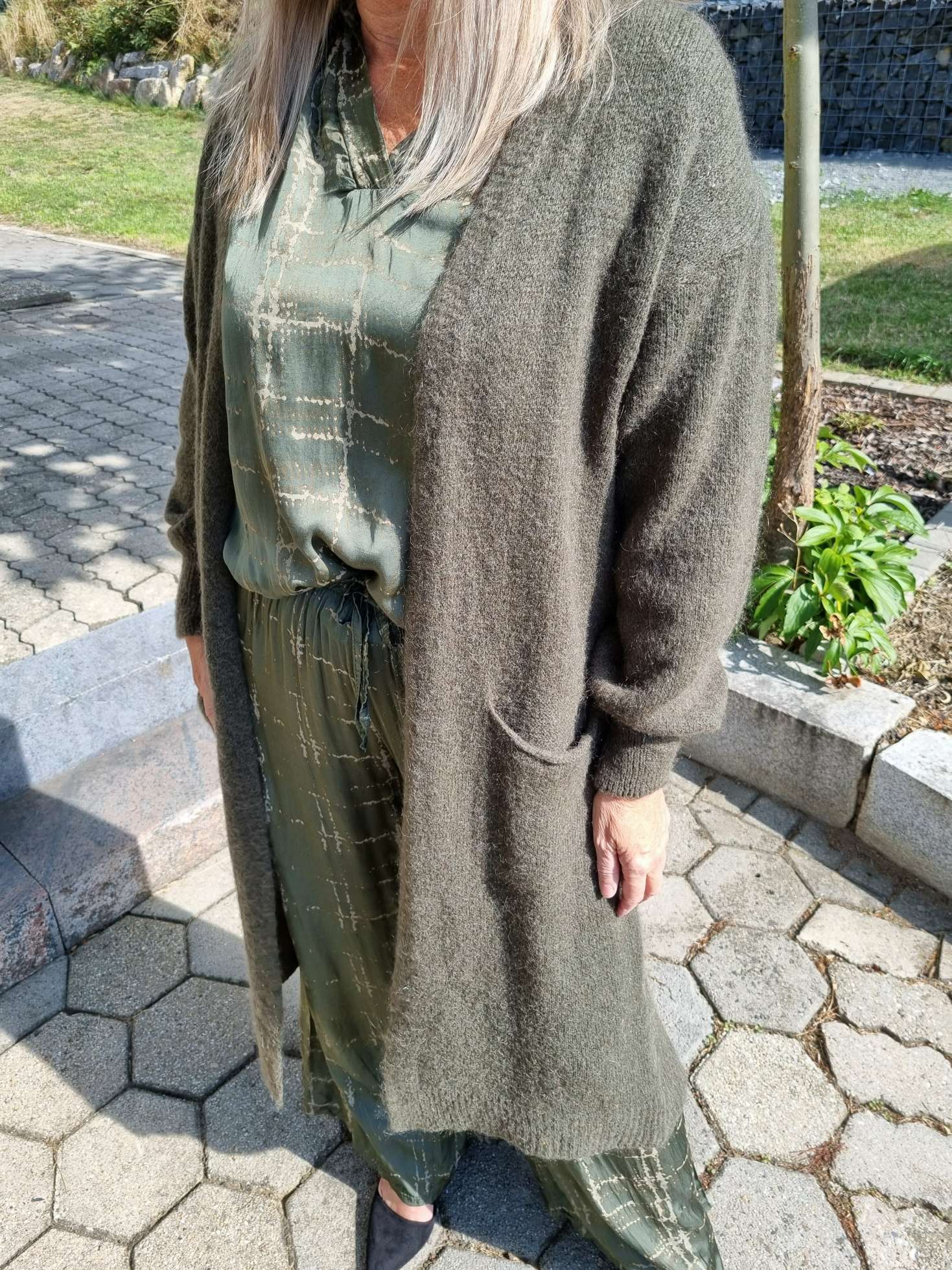 EDLER KNIT CARDIGAN BIRGIT KHAKI 34-42 Made in Italy Strickjacke Strickmantel Mantel Mohair EDLER KNIT CARDIGAN BIRGIT KHAKI 34-42 Made in Italy Strickjacke Strickmantel Mantel Mohair