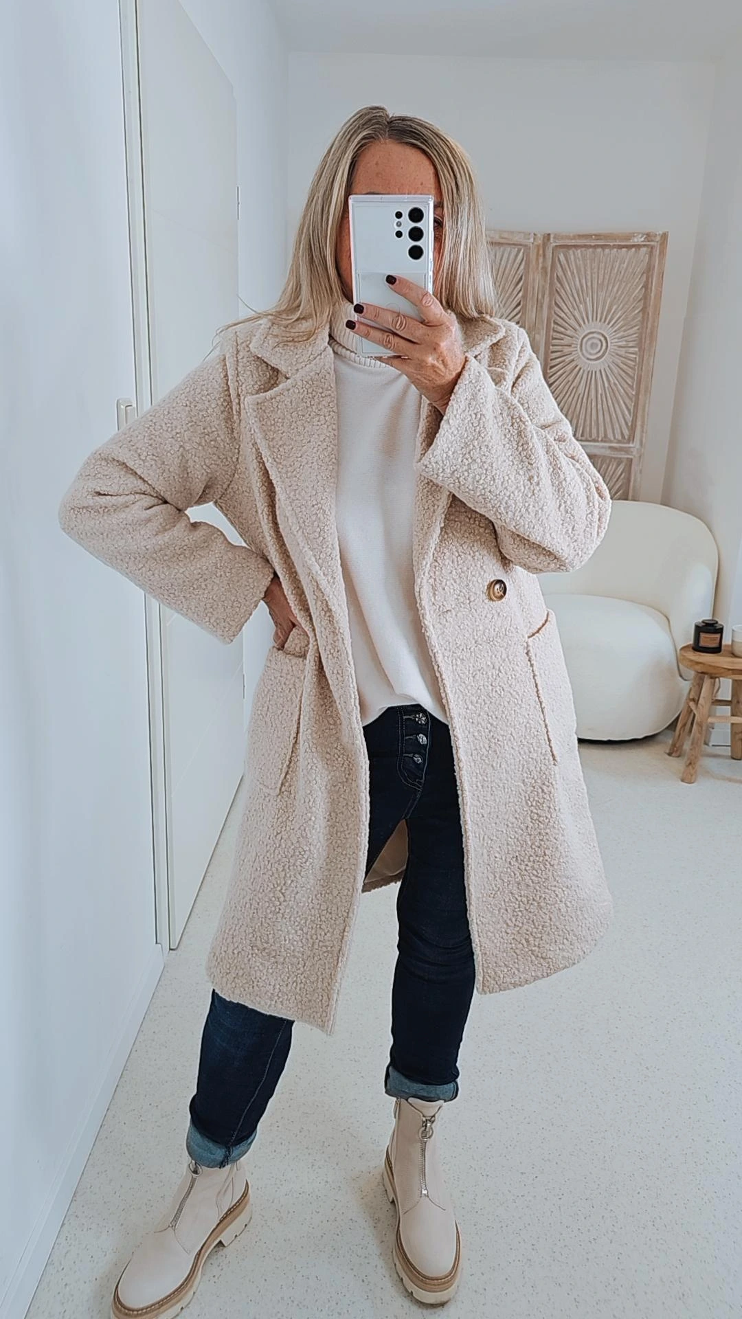 TREND COAT HENRY Made in Italy 34-40 Mantel Jacke Boucle Optik TREND COAT HENRY Made in Italy 34-40 Mantel Jacke Boucle Optik