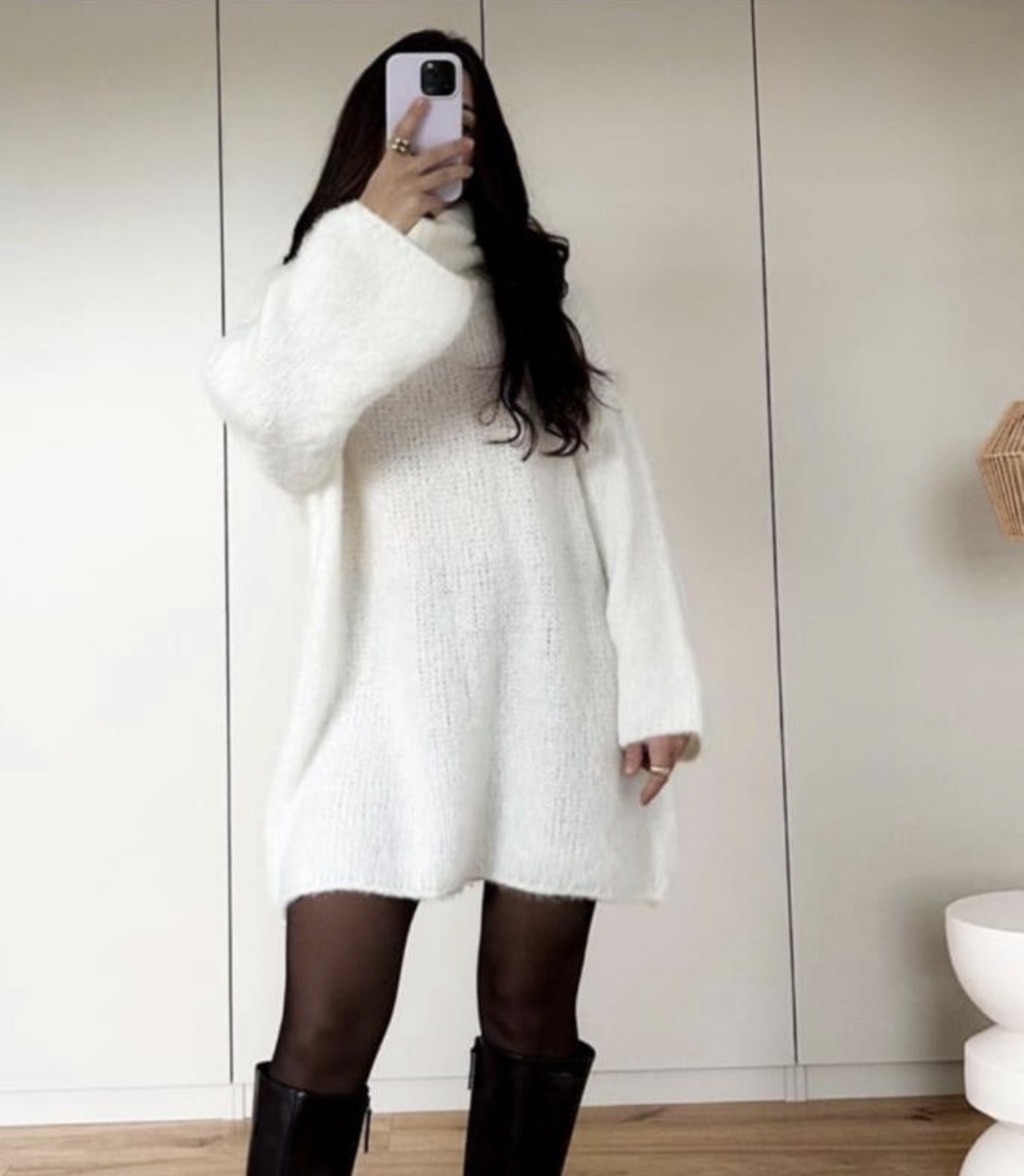 COZY STRICKKLEID/ ROLLKRAGEN KATJA 34-44 Made in Italy