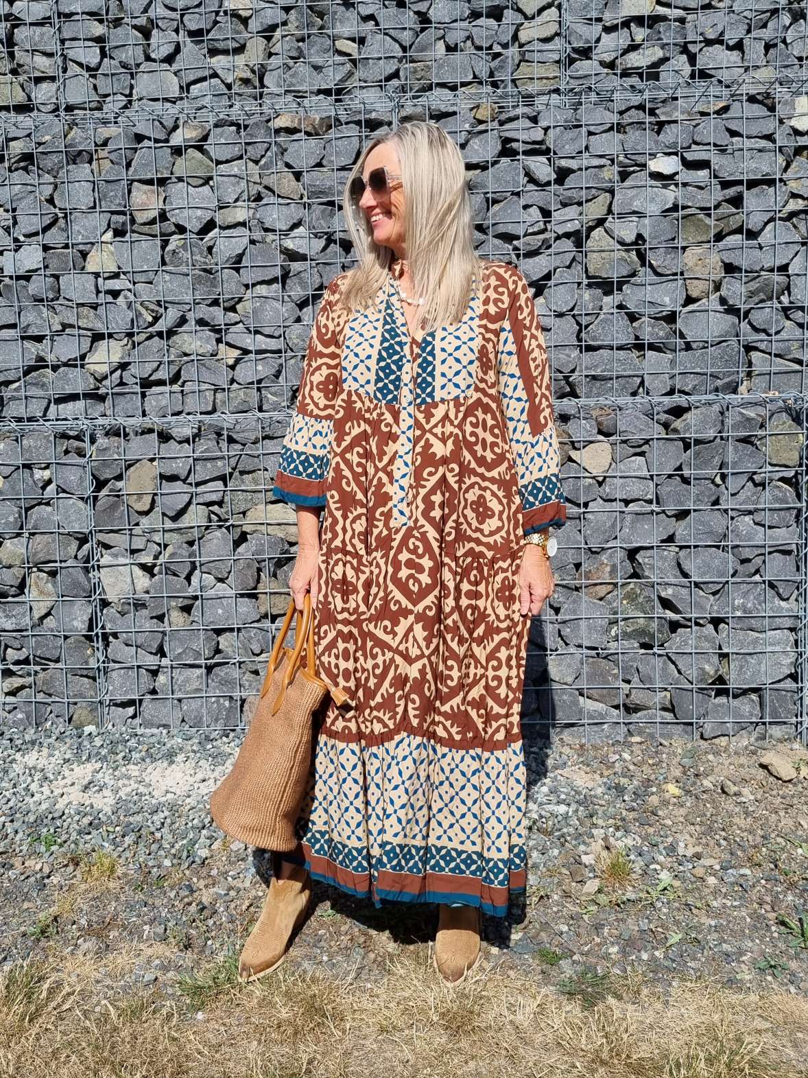 MAXI TUNIKA DRESS IRINA BRAUN 34-42 Made in Italy langes Kleid Hängerchen Tunikakleid MAXI TUNIKA DRESS IRINA BRAUN 34-42 Made in Italy langes Kleid Hängerchen Tunikakleid