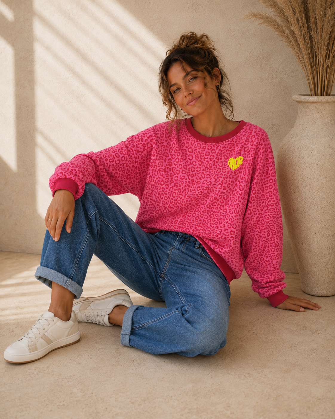 Sweatshirt Leo Amor I NO. SW0017 I lässiger Oversize-Look I Made in Italy 34-42/44