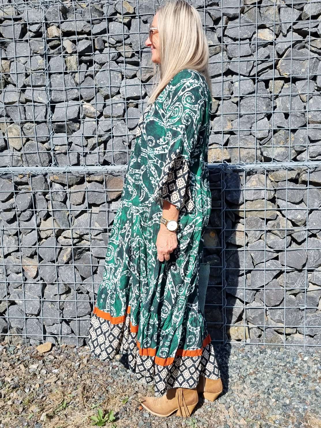 MAXI TUNIKA DRESS STROMBOLI APLINE GRÜN 34-40/42 Made in Italy langes Kleid Hängerchen Tunikakleid MAXI TUNIKA DRESS STROMBOLI APLINE GRÜN 34-40/42 Made in Italy langes Kleid Hängerchen Tunikakleid
