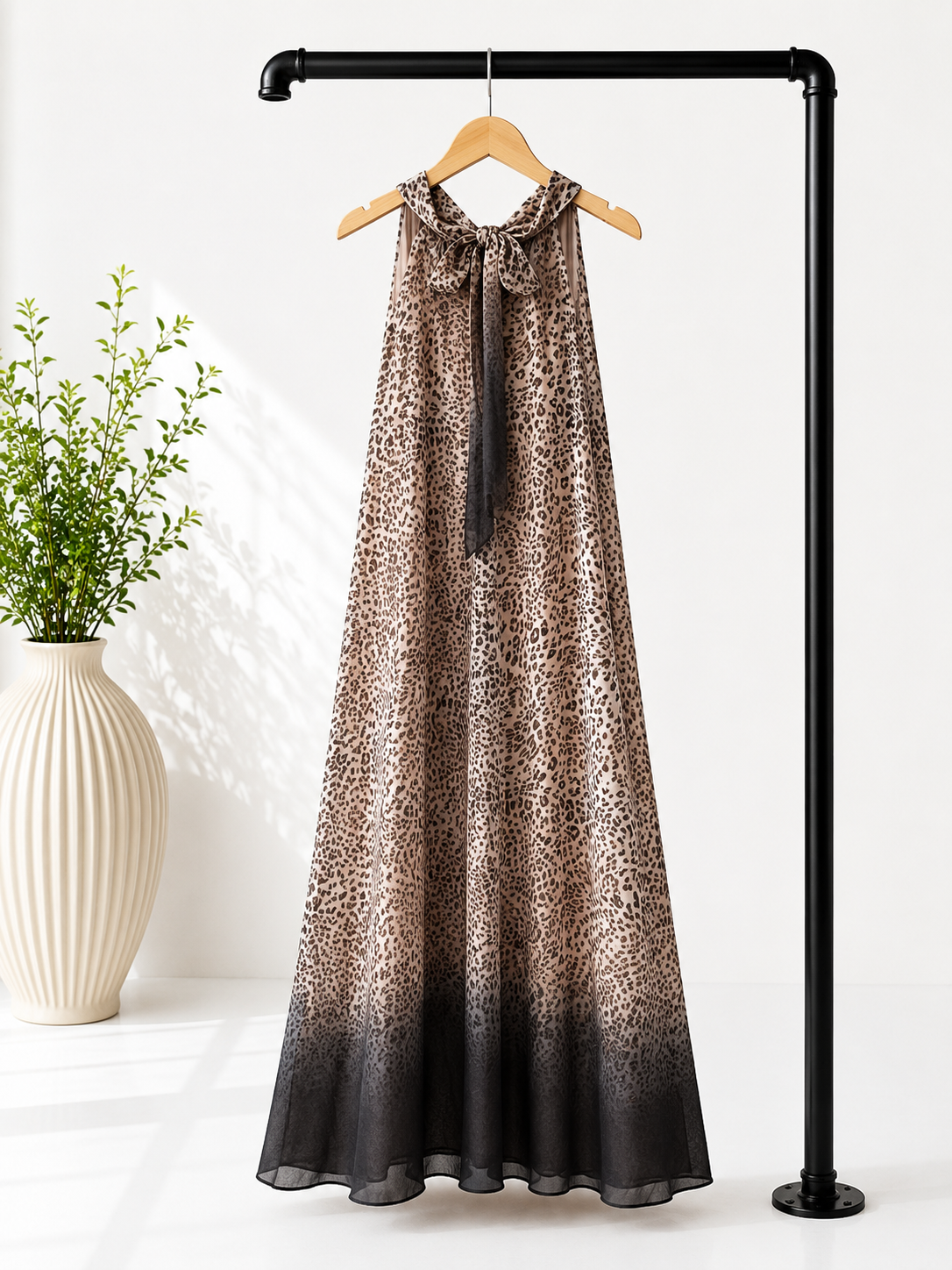 Kleid ZAHRA – Eleganz mit trendigem Leo-Design  – Made in Italy  | Passend bis gute Größe 42
