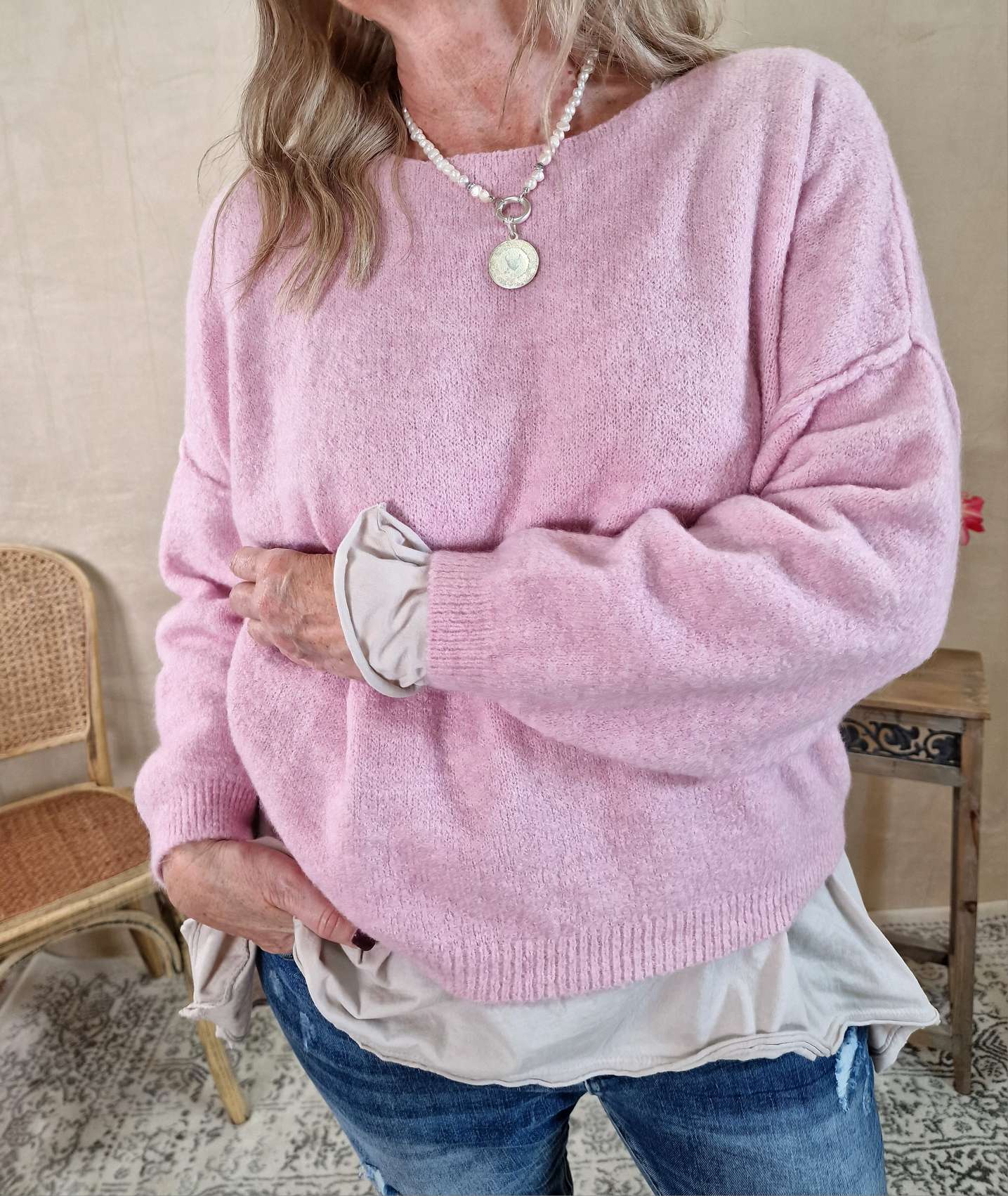 KNIT SWEATER LORENA ROSA Made in Italy 34-42 Strick Pullover KNIT SWEATER LORENA ROSA Made in Italy 34-42 Strick Pullover