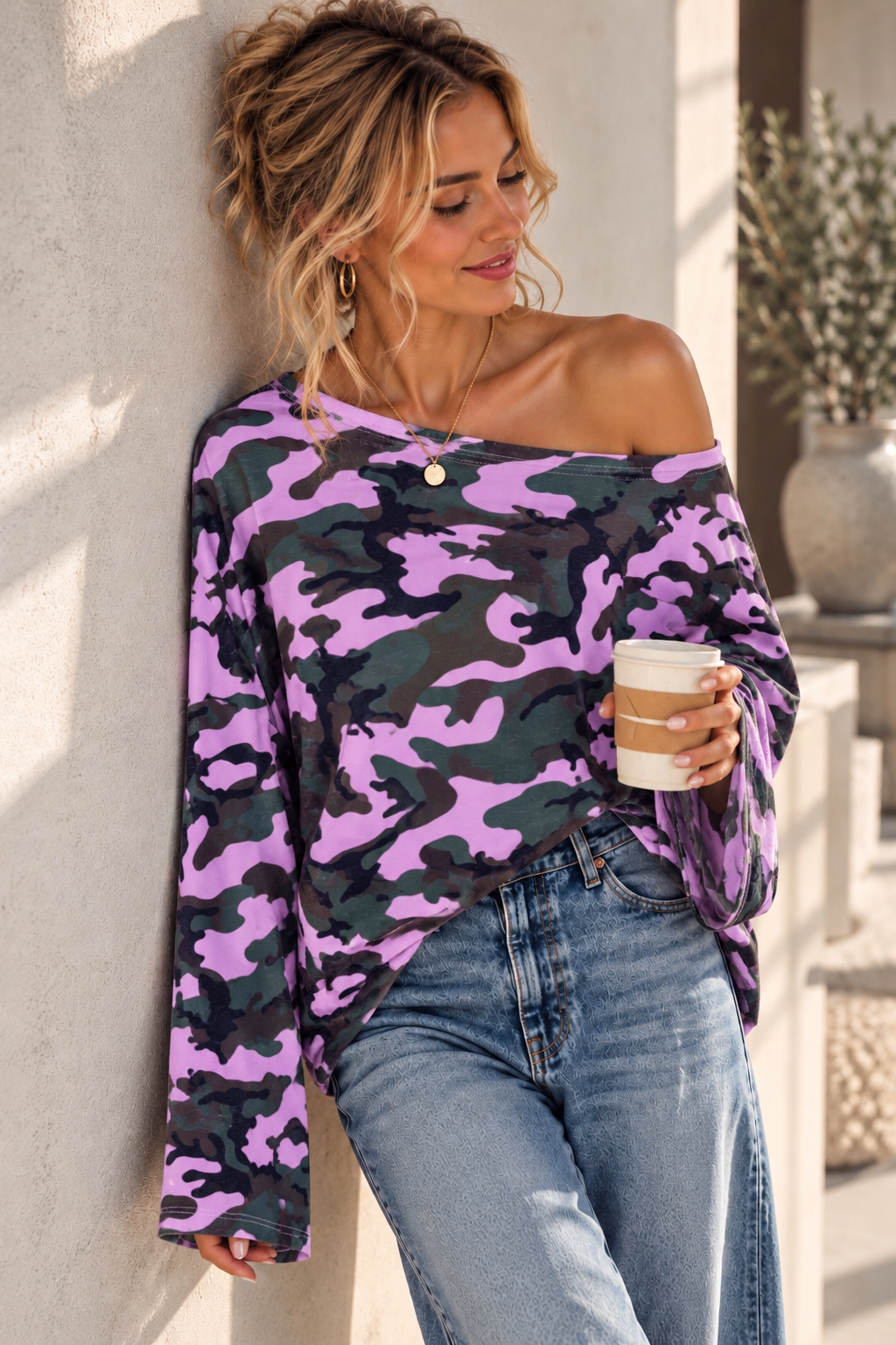 LONGSLEEVE CAMOUFLAGE Made in Italy Gr. 36 - 46 LS0108 Sweater