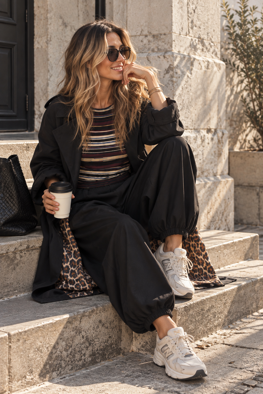 Tansania – Trenchcoat Mantel in Velourleder-Optik mit Leo-Futter | Made in Italy